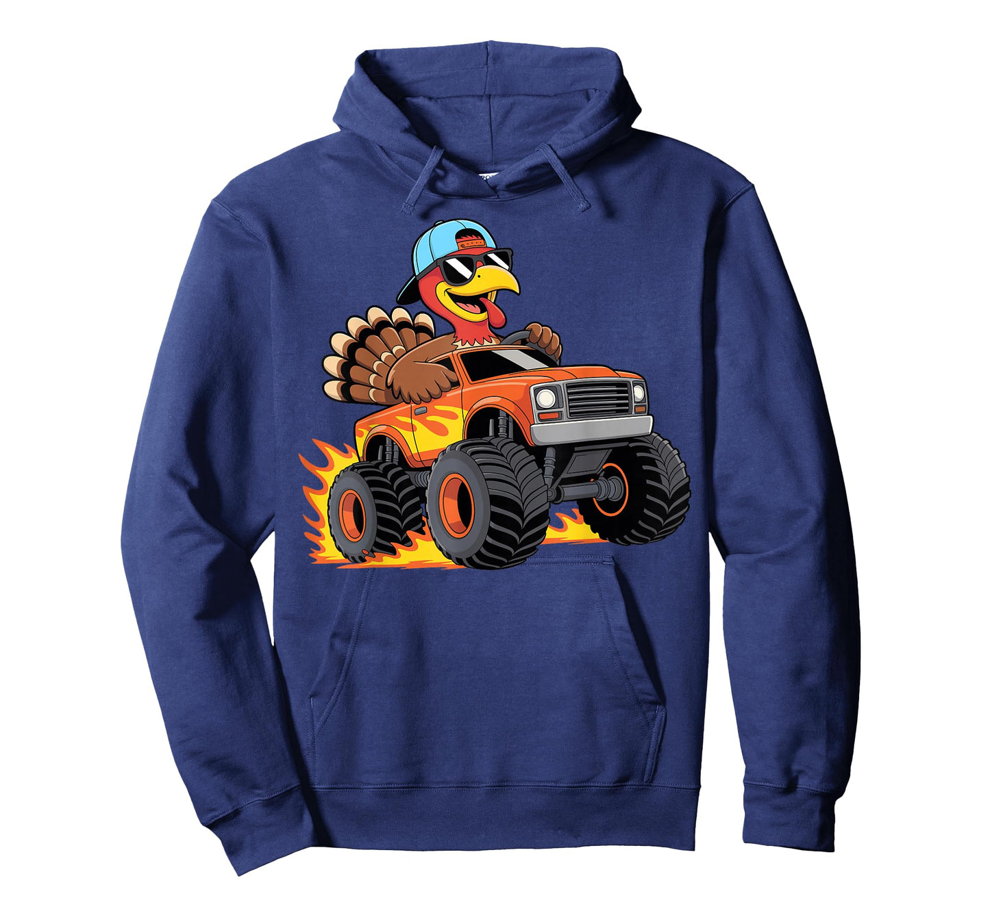 Thanksgiving Turkey Riding Monster Truck Boys Kids Youth T-Shirt