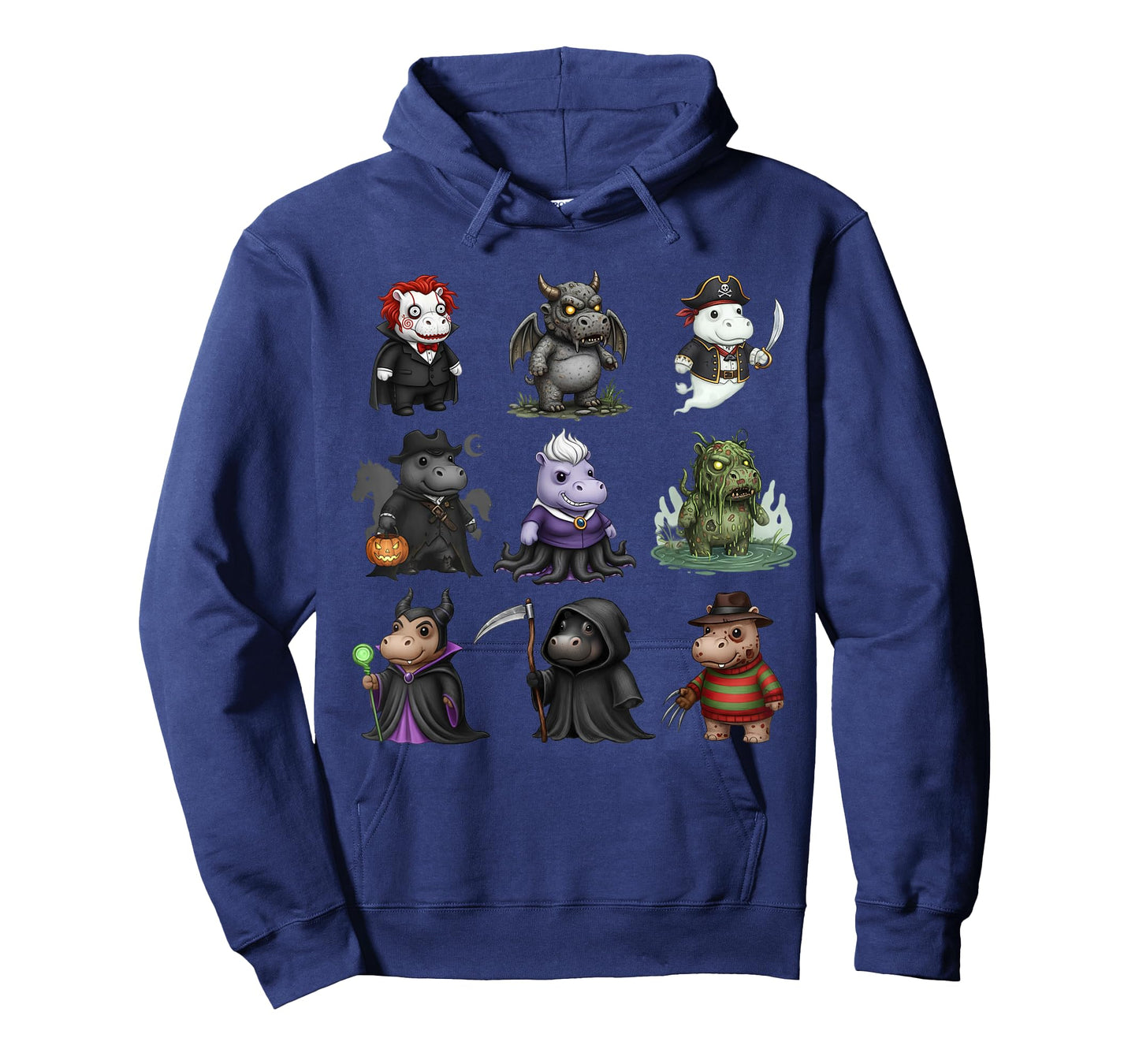 Cute Hippo Ghost Witch Zombie Halloween Costume T-Shirt
