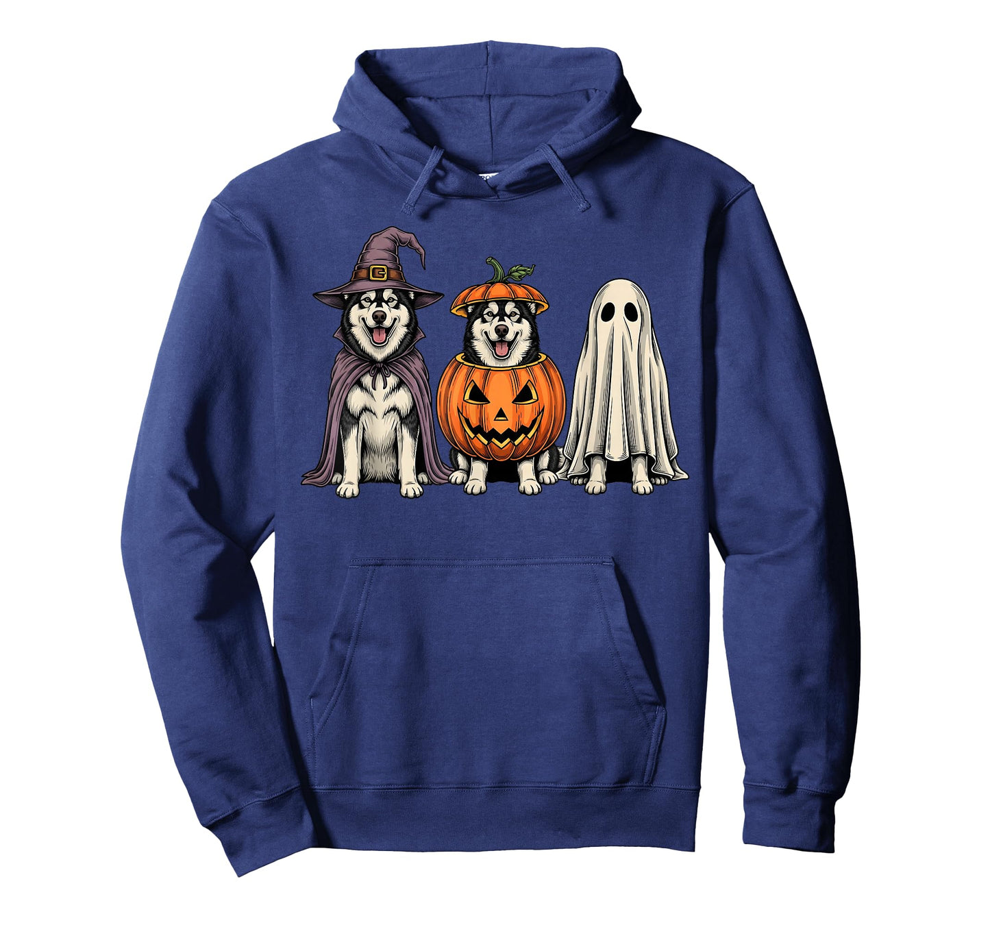 Spooky Ghost Alaskan Malamute Pumpkin Halloween Dog Lover T-Shirt