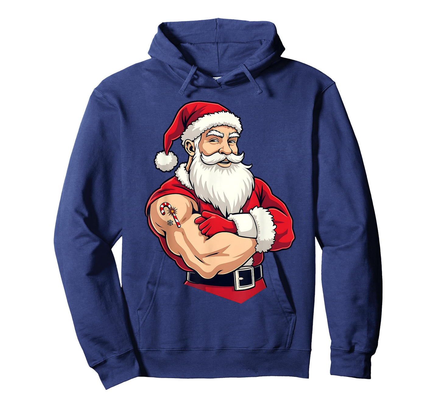 Funny Flexing Santa Christmas T-Shirt Bold Santa Claus Gym T-Shirt