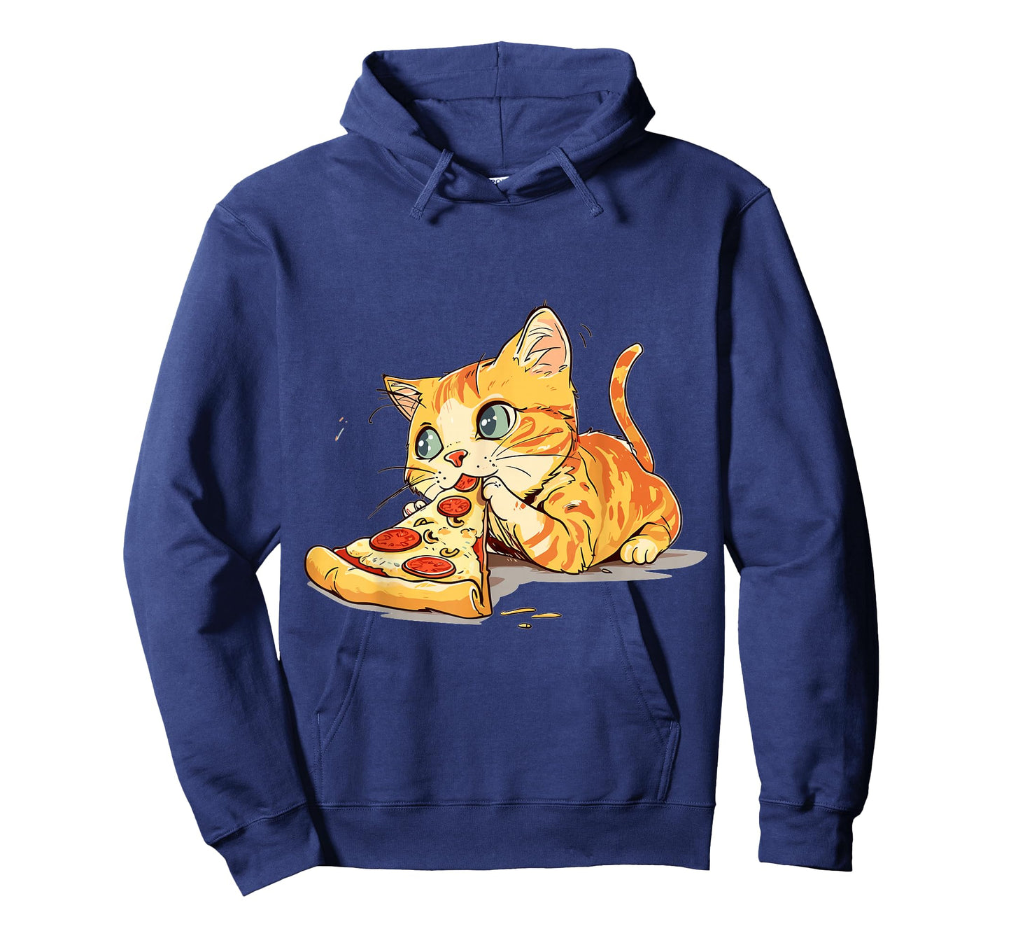 Funny Cat eating Pizza Anime Kawaii Graphic T-Shirt