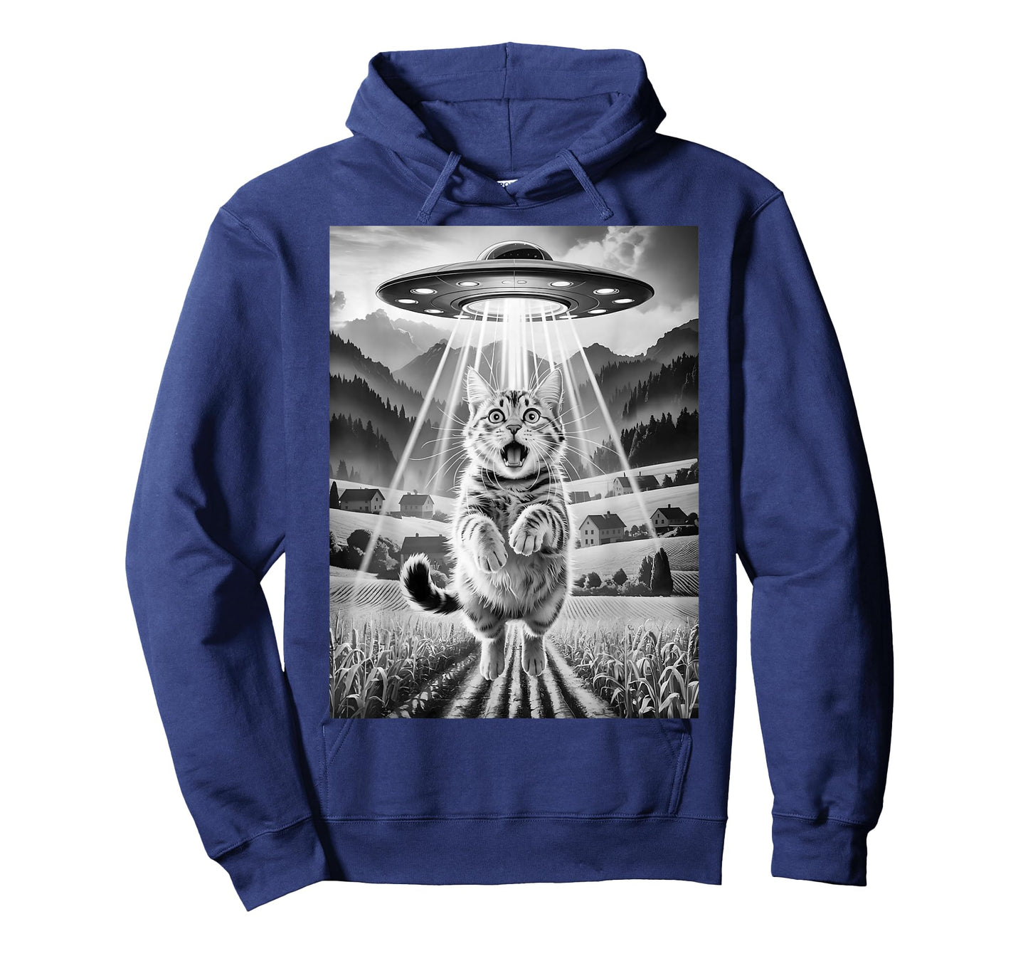Cat UFO Alien Abduction Funny Graphic Tees Men Women Kids T-Shirt
