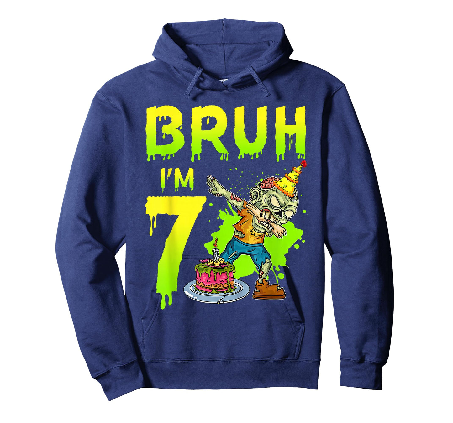 Bruh I'm 7th Birthday Zombie Lover 7 Years Old Boys T-Shirt