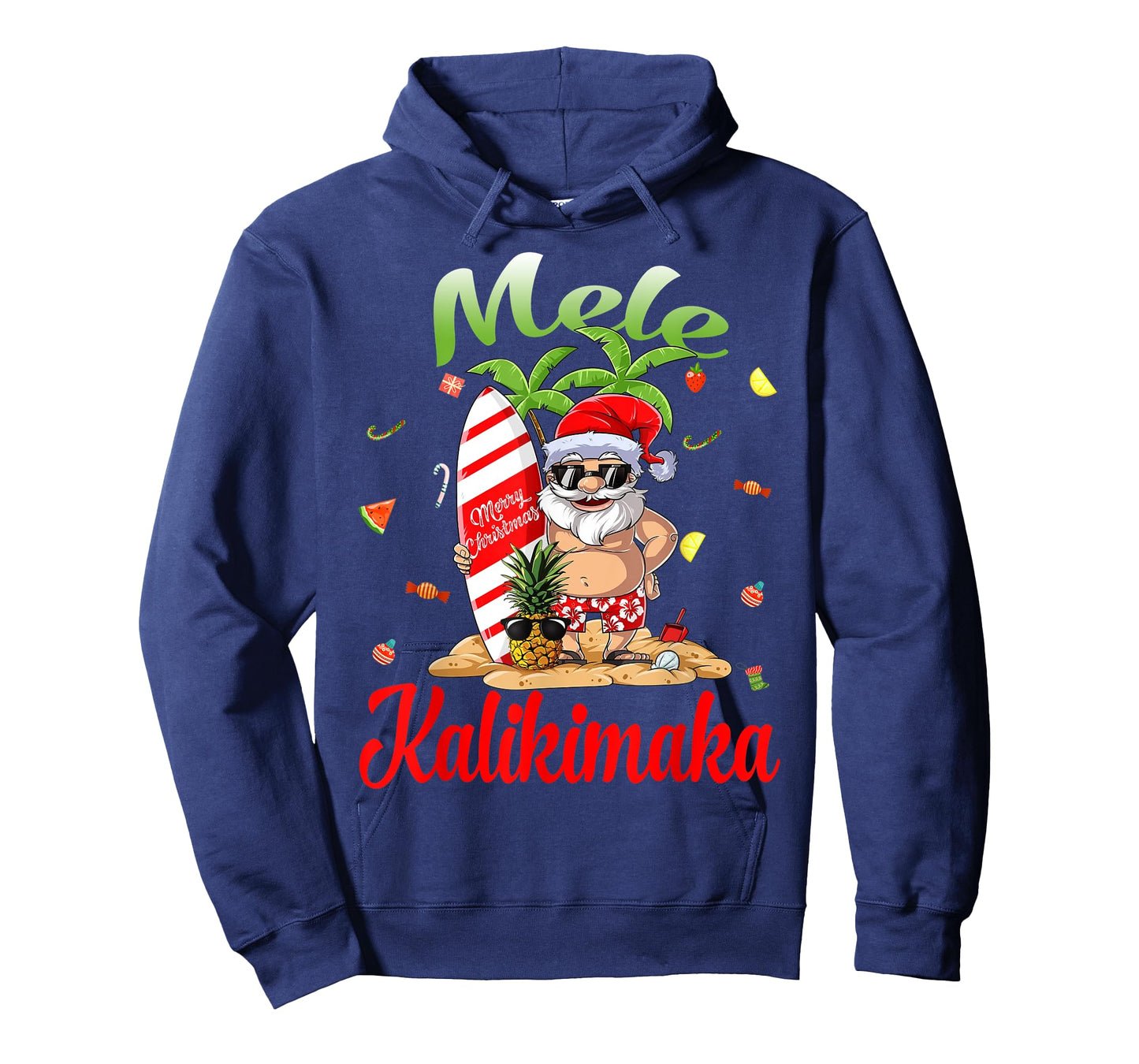 Mele Kalikimaka Christmas Santa Shaka Hawaii T-Shirt