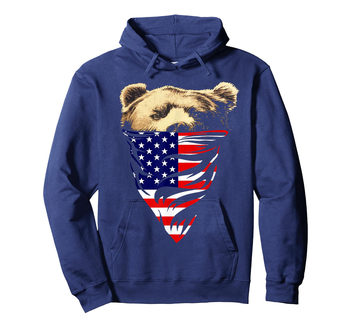 American USA Flag Patriot Bandana Bear Women Men T-Shirt