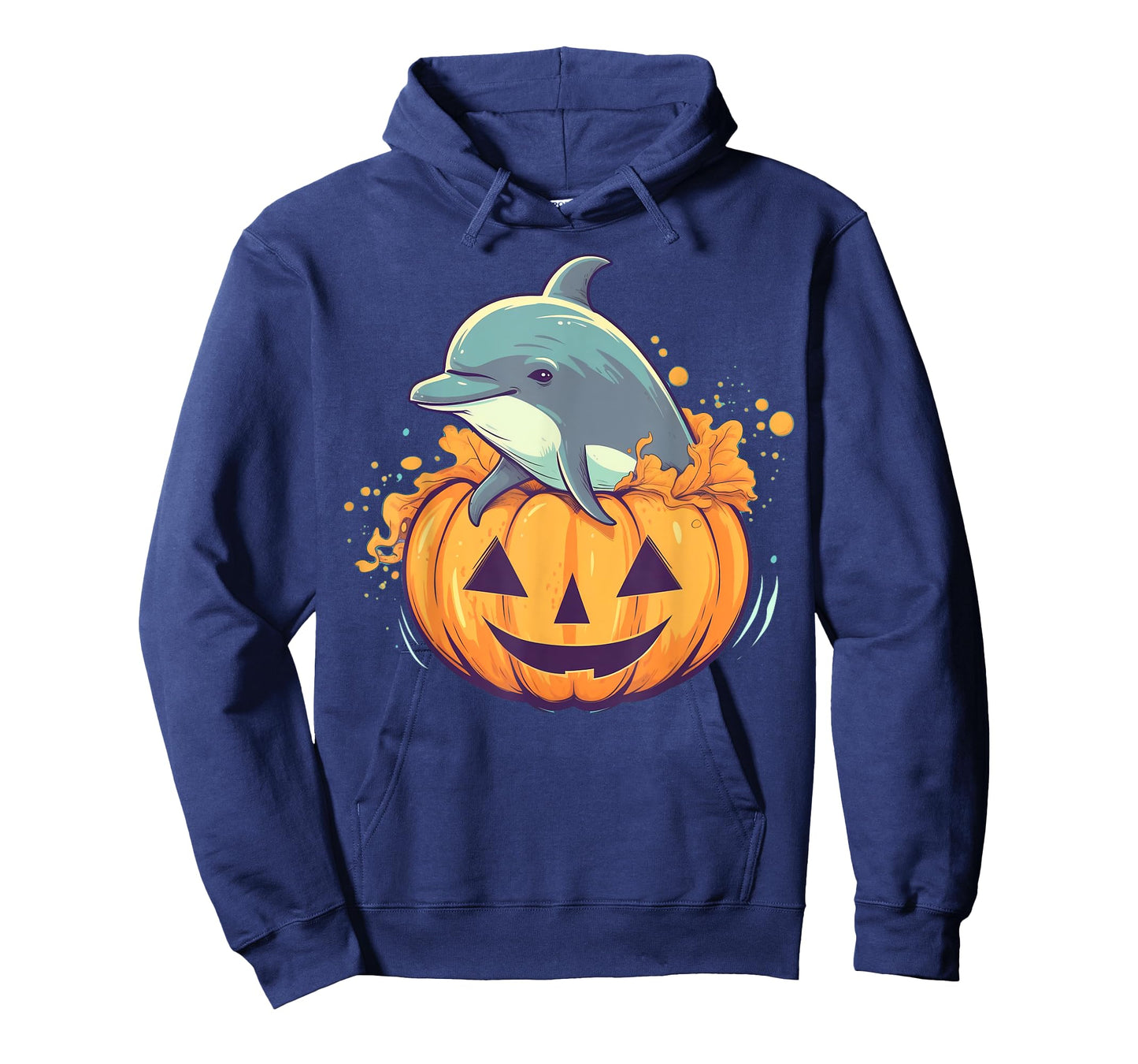 Pumpkin Dolphin costume on Dolphin Halloween T-Shirt