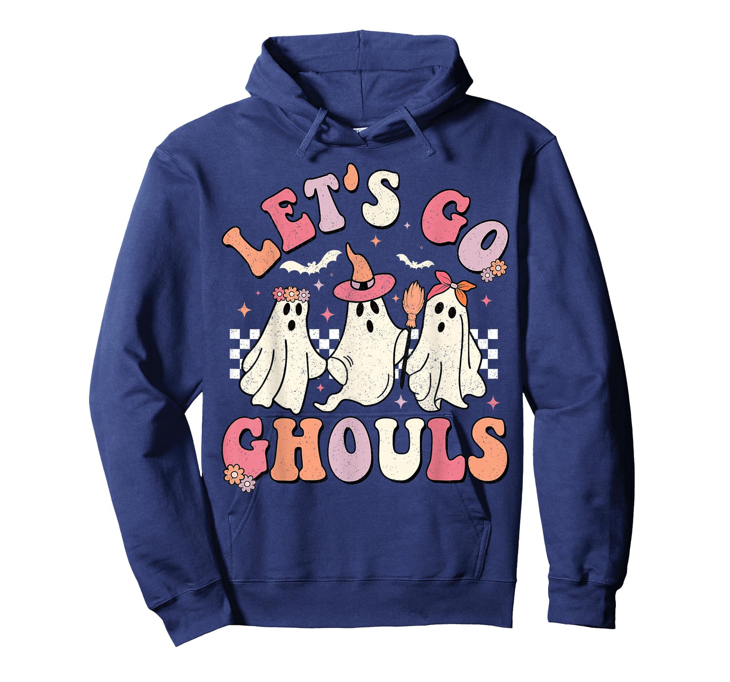 Let's Go Ghouls Halloween Ghost Outfit Costume Retro Groovy T-Shirt