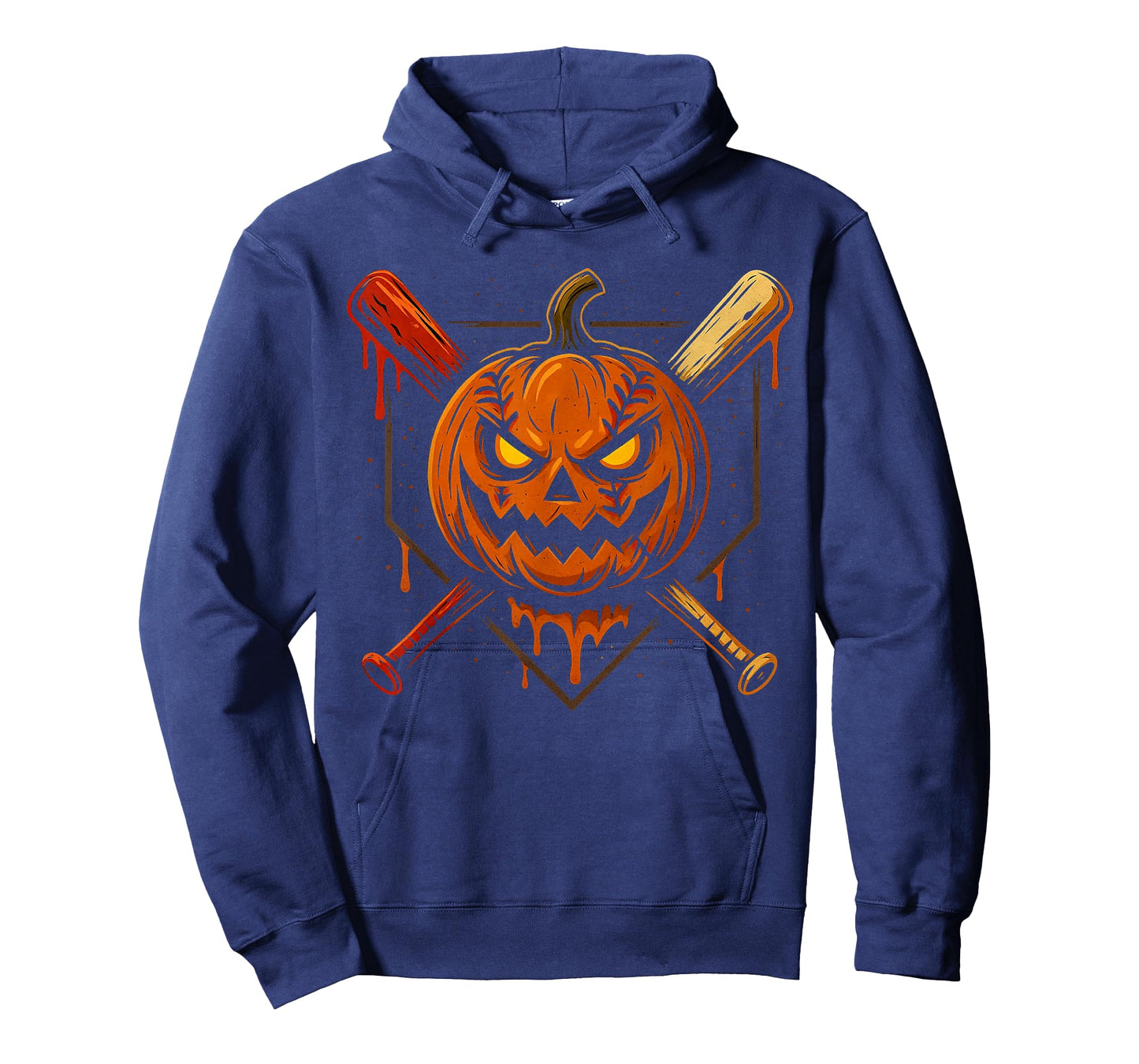Pumpkin Halloween Baseball Ice Cream Drip Spooky Boys Youth T-Shirt