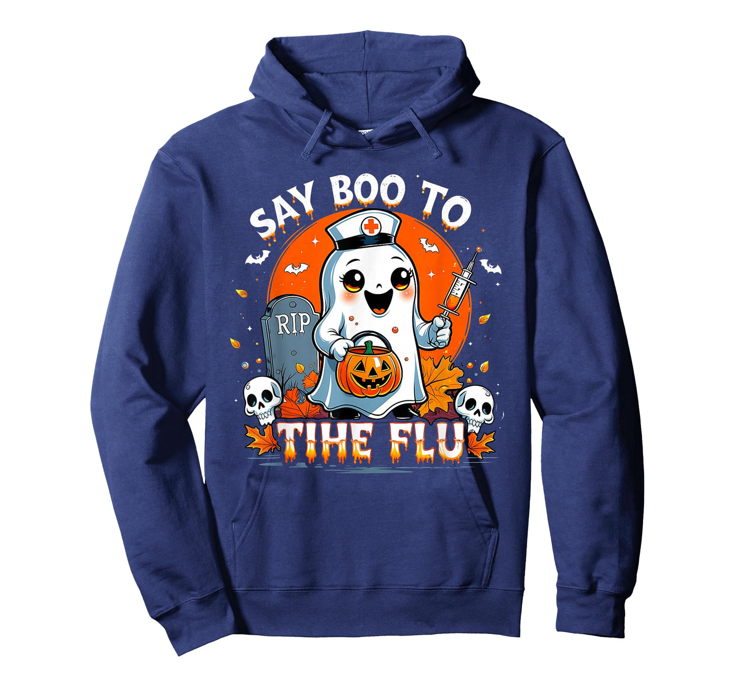 Say Boo to The Flu Ghost Nurse Halloween Costume T-Shirt