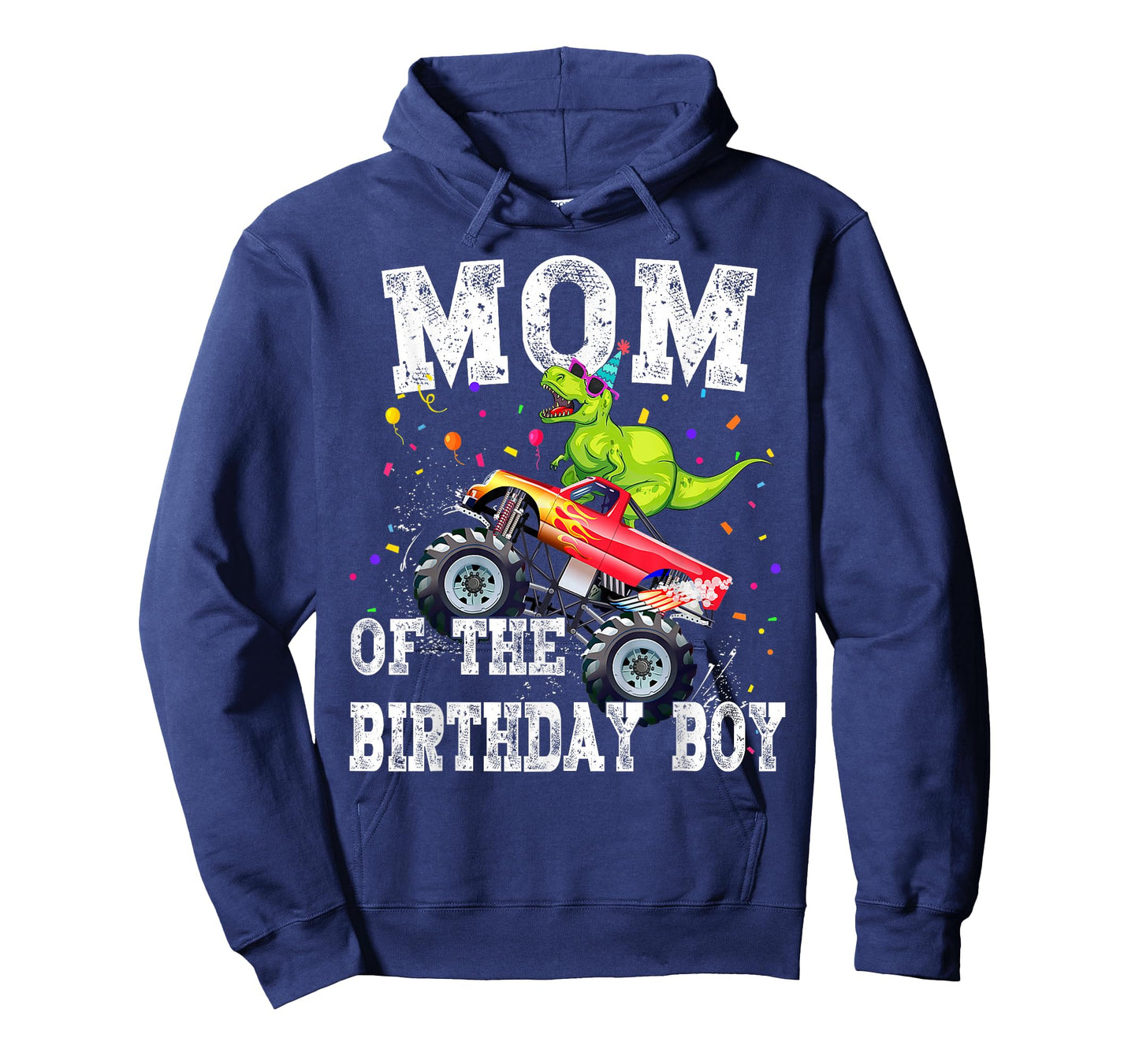 Mom of the Birthday Boy T Rex Dinosaur Monster Truck Family T-Shirt