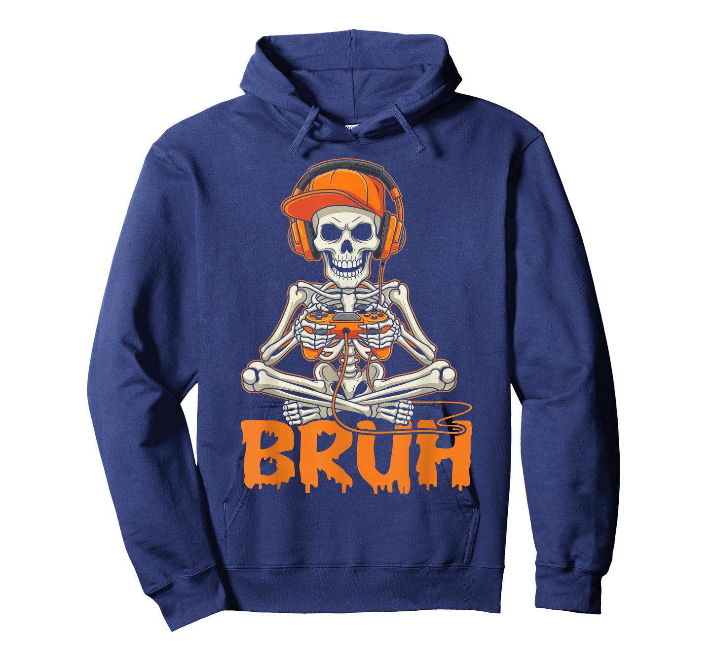 Bruh Halloween Boys Kids Gamer Mens Skeleton Video Gaming T-Shirt
