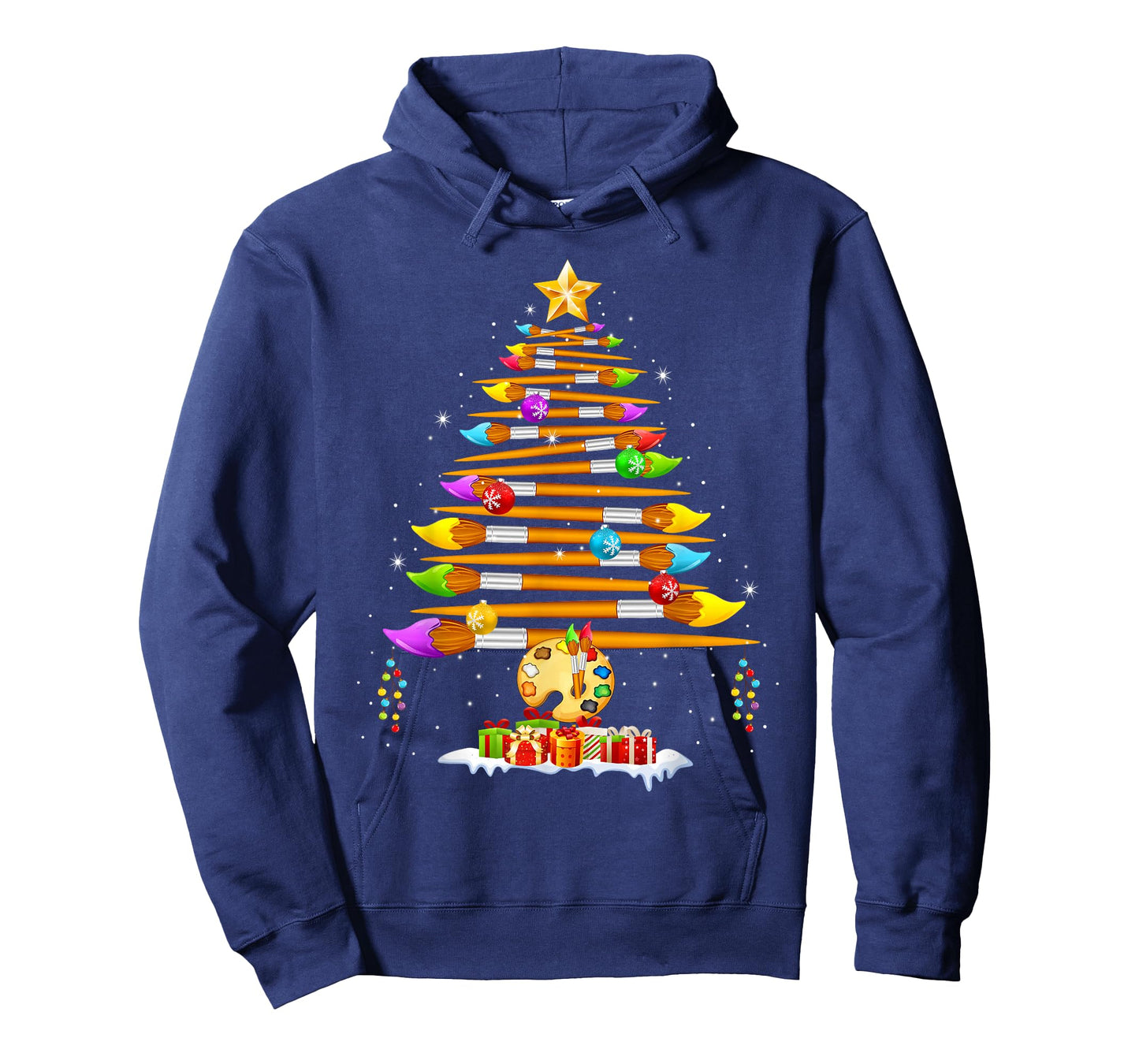 Paint Brush Christmas Tree Decor Painting for Painter Artist T-Shirt