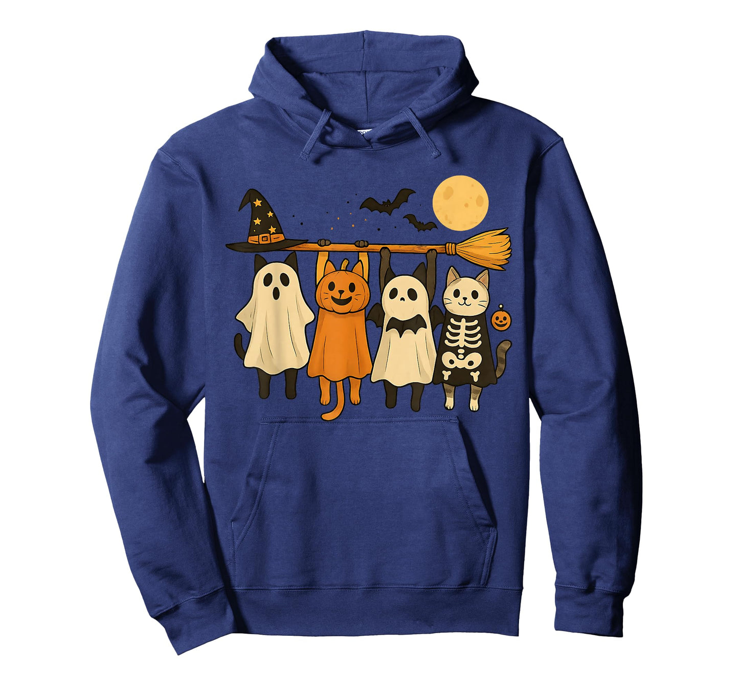 Cute Halloween Cat Ghost Pumpkin Skeleton T-Shirt