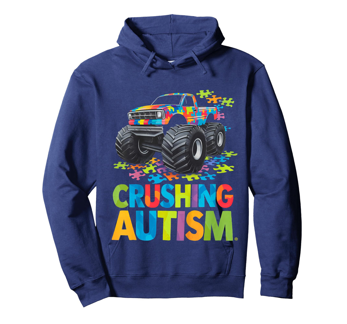 Kids Autism Awareness Monster Truck Crushing Austim Kids Toddlers T-Shirt