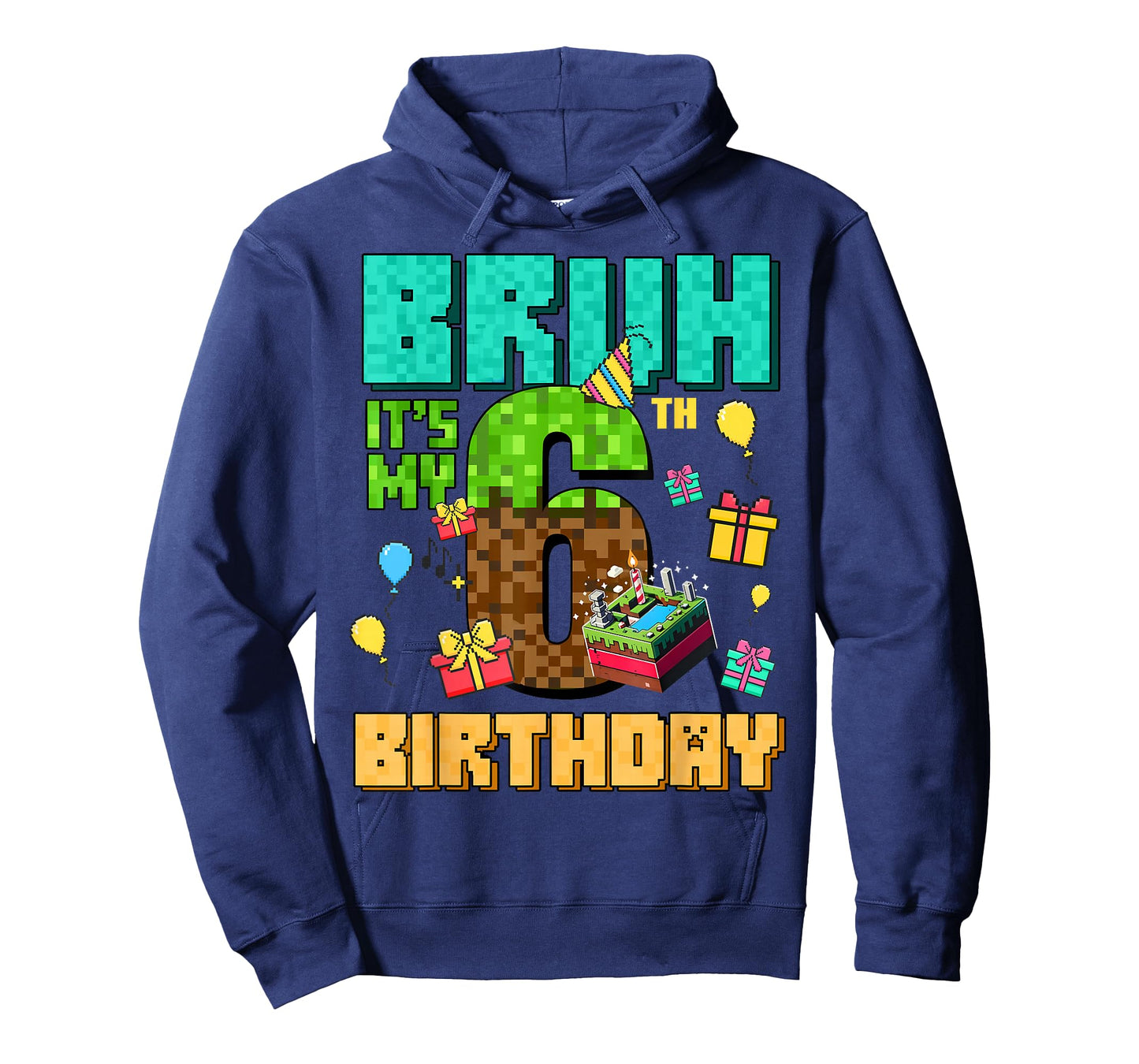 Vintage Bruh Its My 6th Birthday Game Gift for Boy Girl Kid T-Shirt