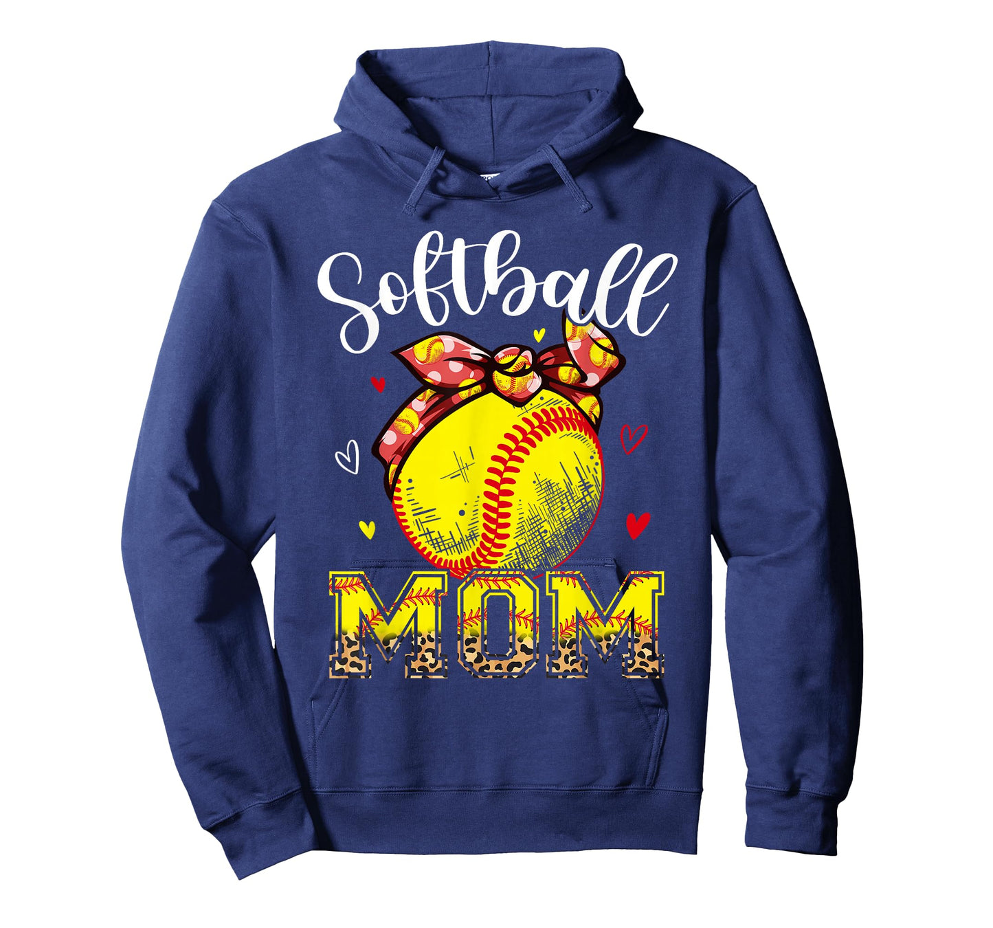Softball Mom Headband Leopard Softball Ball Mothers Day Mama T-Shirt