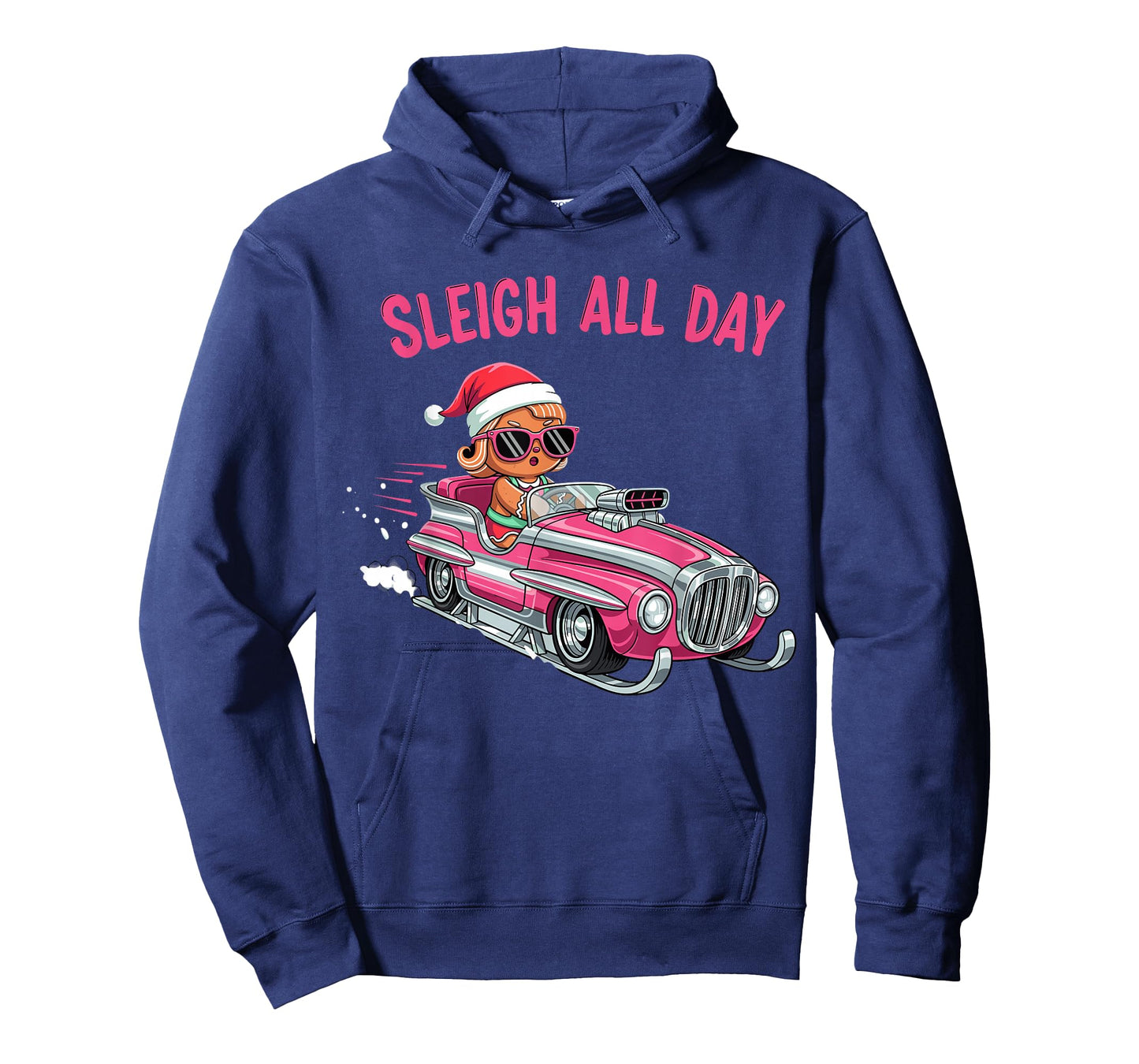 Sleigh All Day Pink GroovyGingerbread Candy Christmas Girls T-Shirt