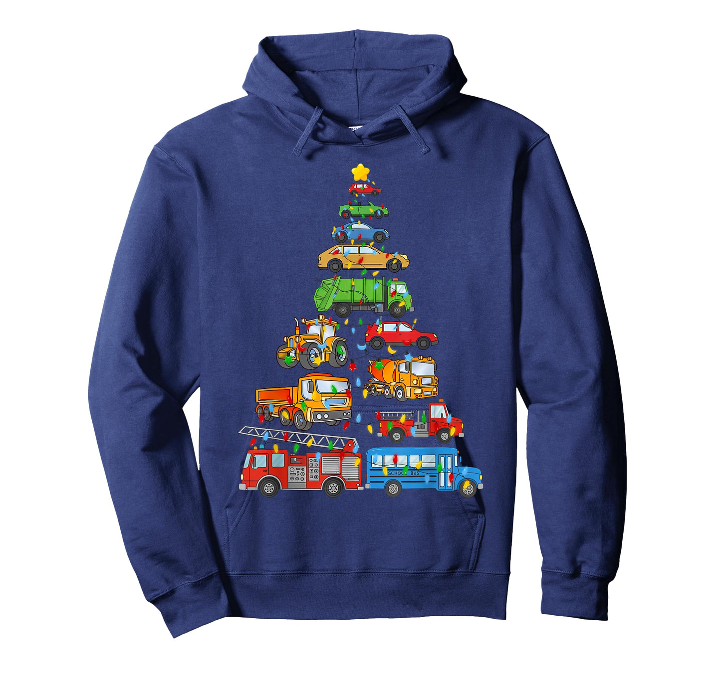 Xmas Light Cars Christmas Tree, Funny Xmas Boys Kids Toddler T-Shirt
