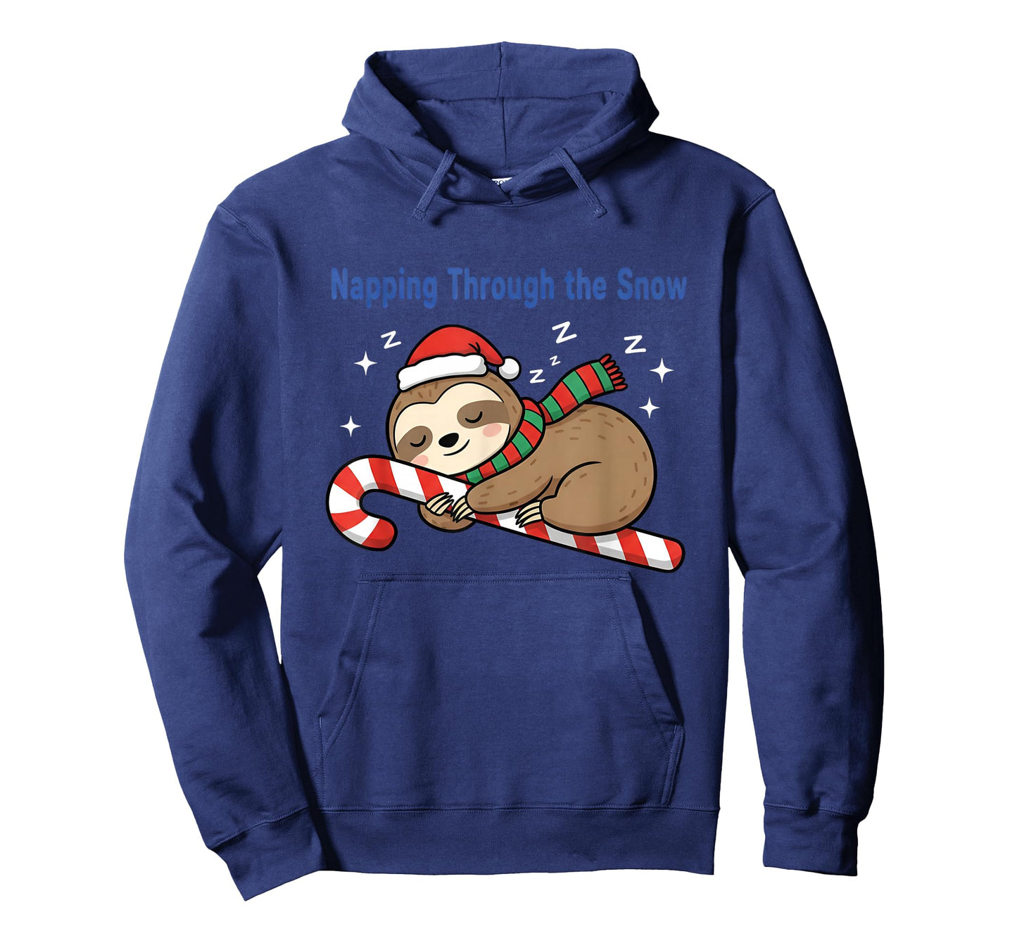 Napping Through The Snow Christmas Sloth Candy Cane T-Shirt