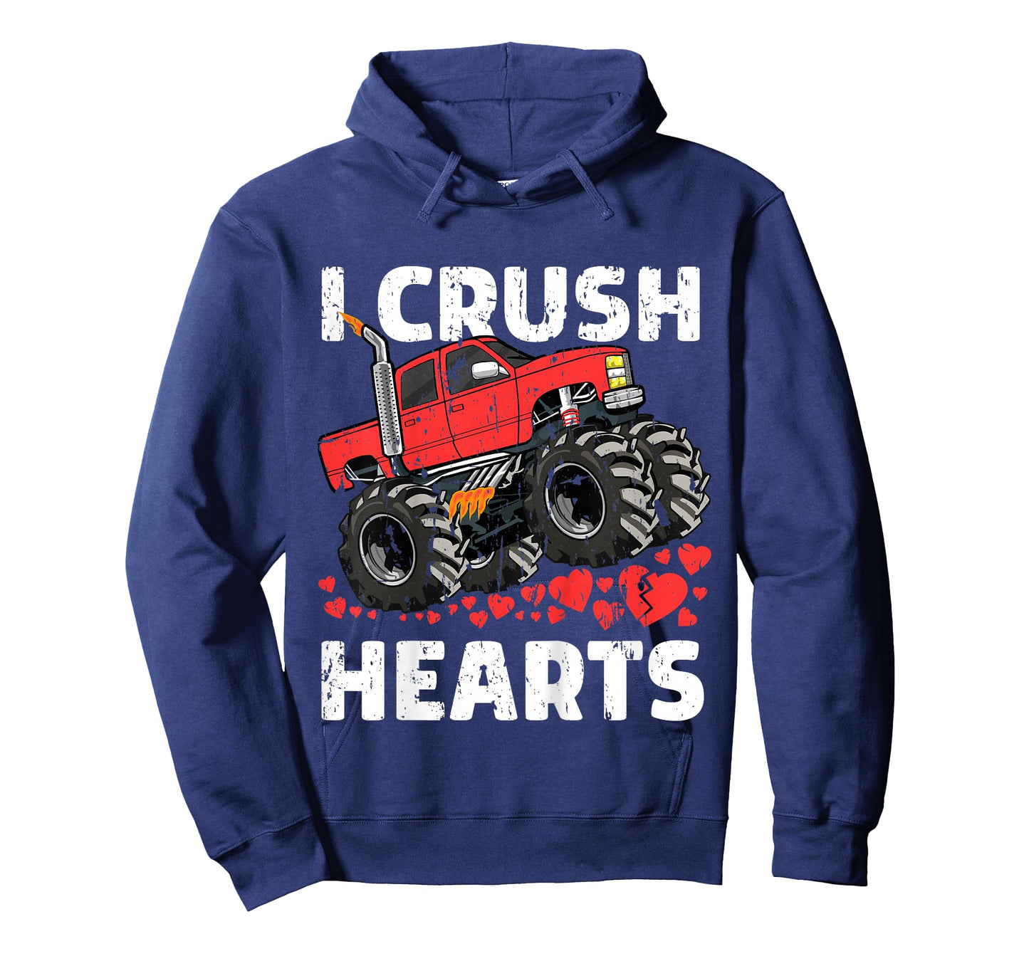 I Crush Hearts Valentines Day Monster Truck Boys Toddler T-Shirt