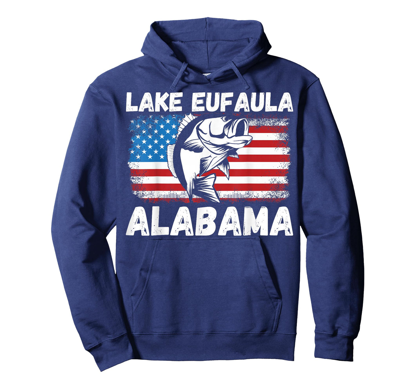 Lake Eufaula Alabama USA Patriotic Bass Fishing Fisherman T-Shirt