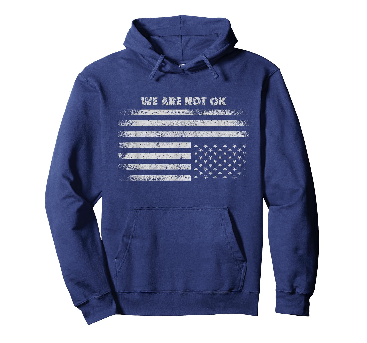 Vintage Upside Down American Flag We are Not Ok USA T-Shirt