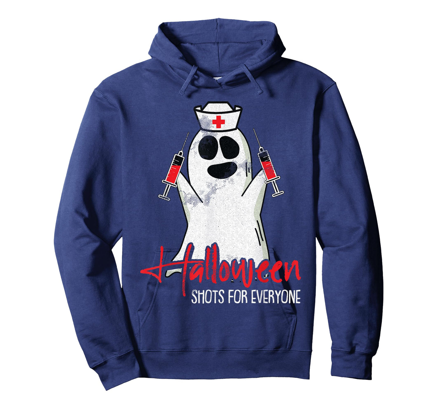 Shots For Everyone Lazy Halloween Costume Funny Ghost Nurse T-Shirt