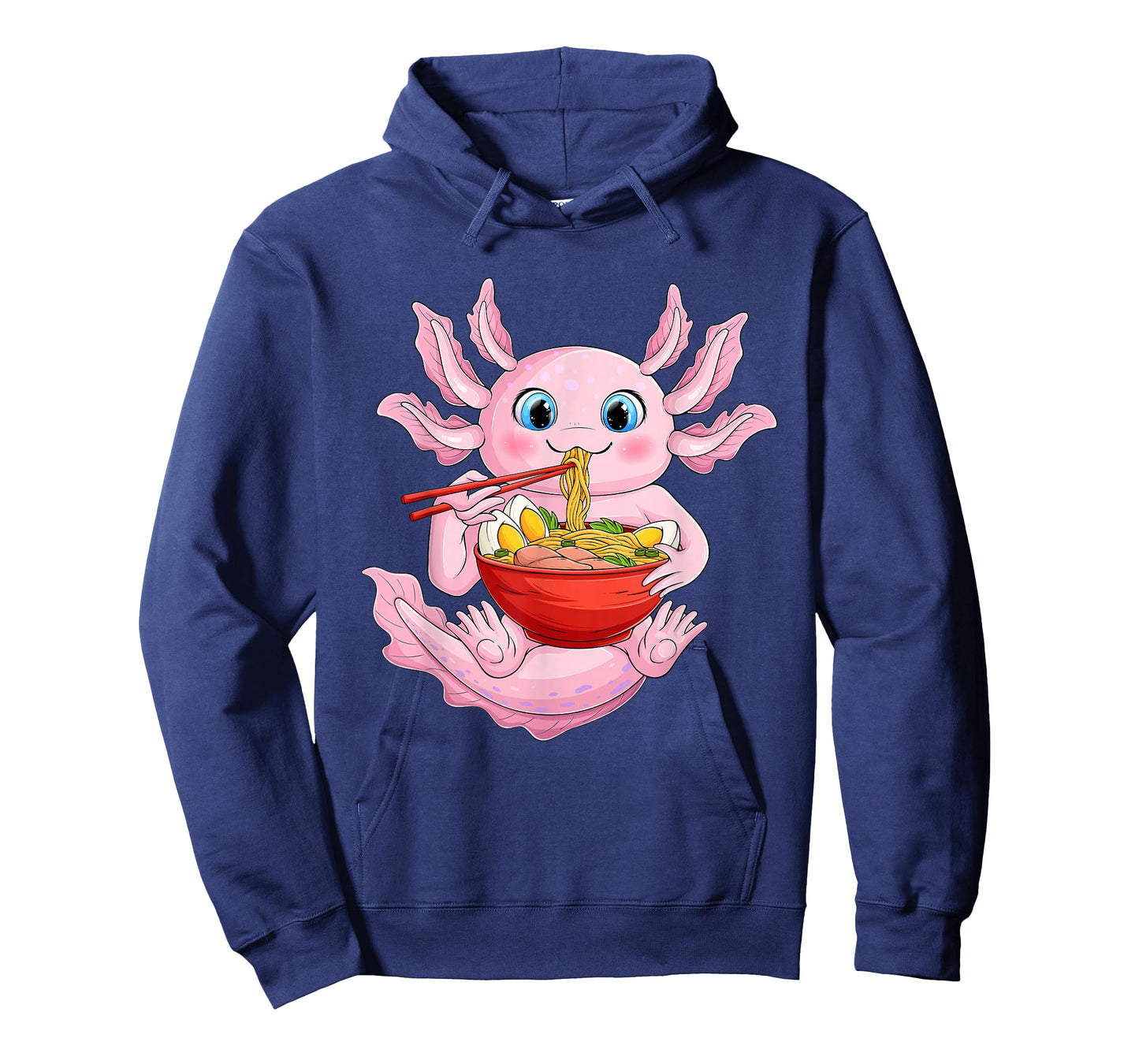 Axolotl Eating Ramen Noodle Design โ Kawaii Style T-Shirt