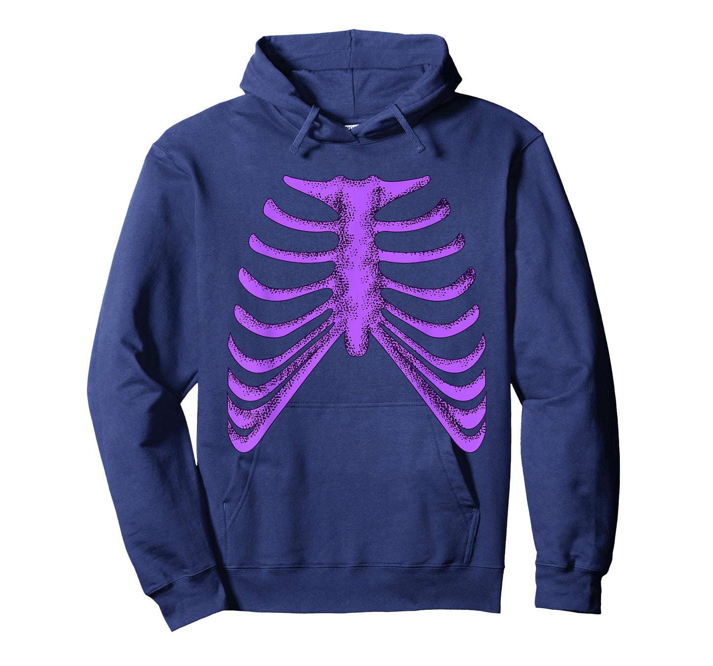 Purple Ribcage Skeleton Purple Color Graphic T-Shirt