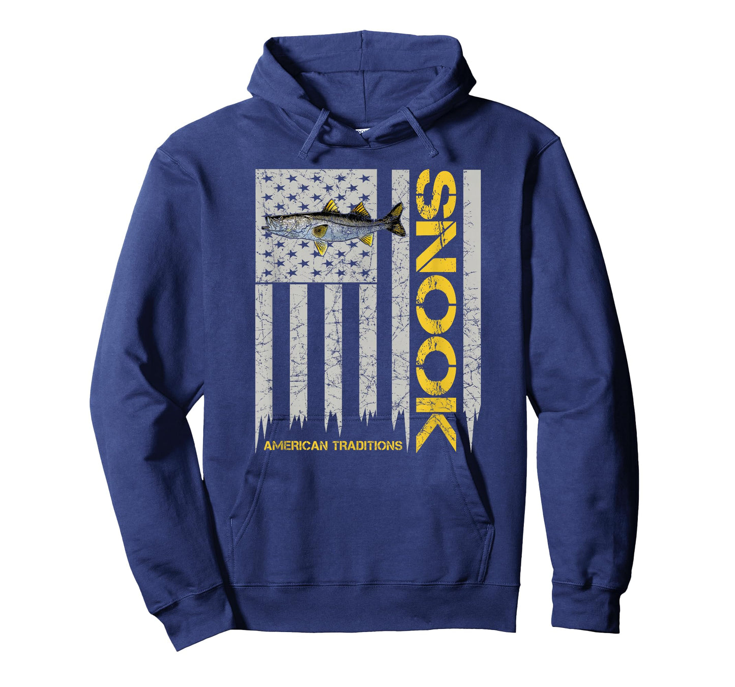 Snook Fisherman - Vintage Style American Flag Snook Art Fish T-Shirt