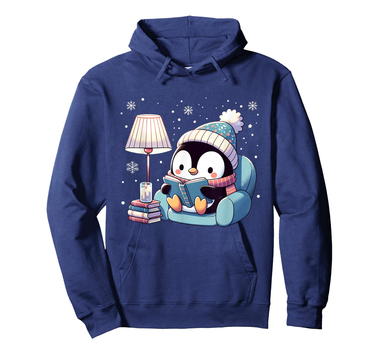 Cute Penguin Reading Kids Women Men Boys T-Shirt
