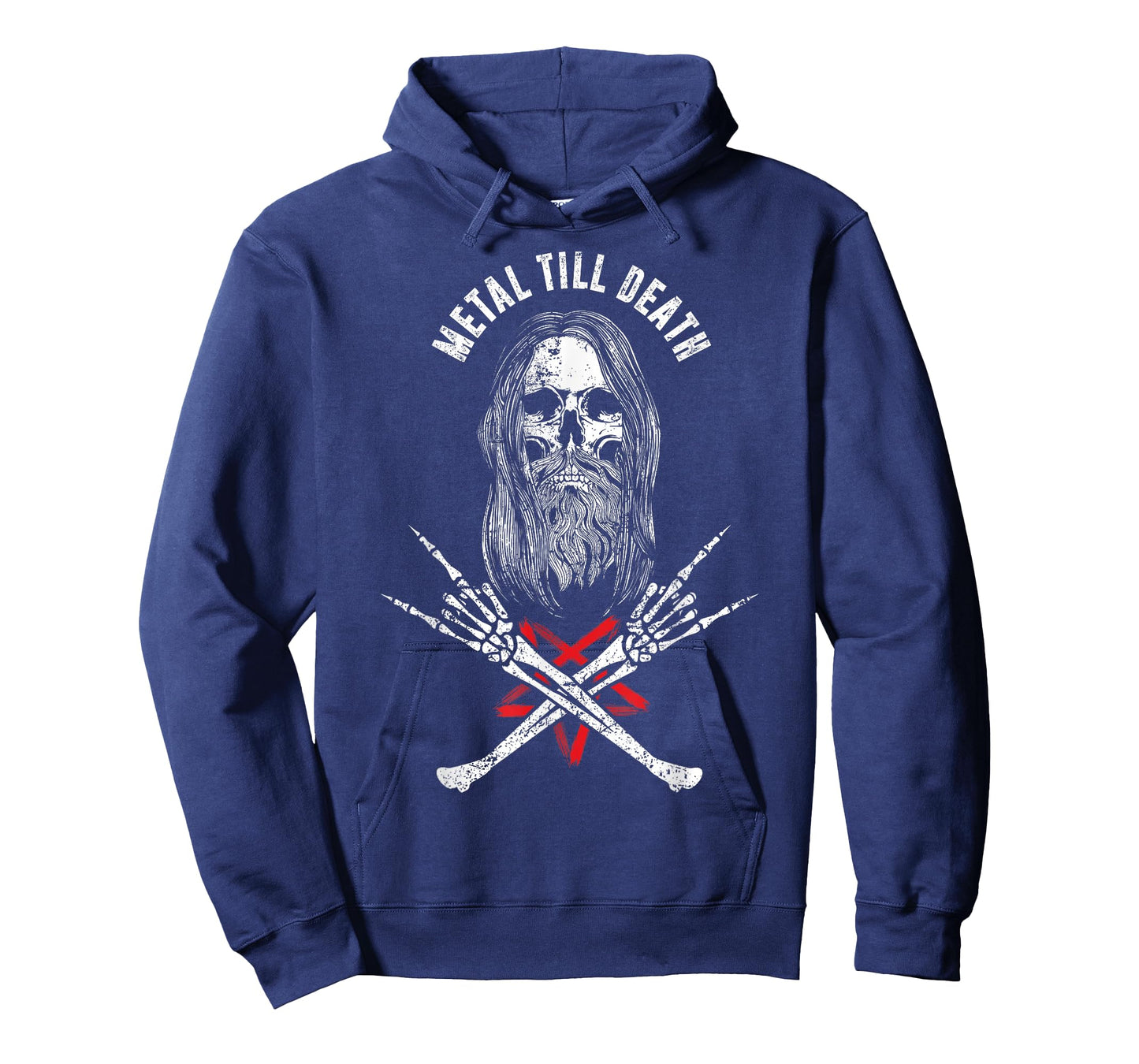 Rock Heavy Metal Till Death - Bearded Skull Metalhead T-Shirt