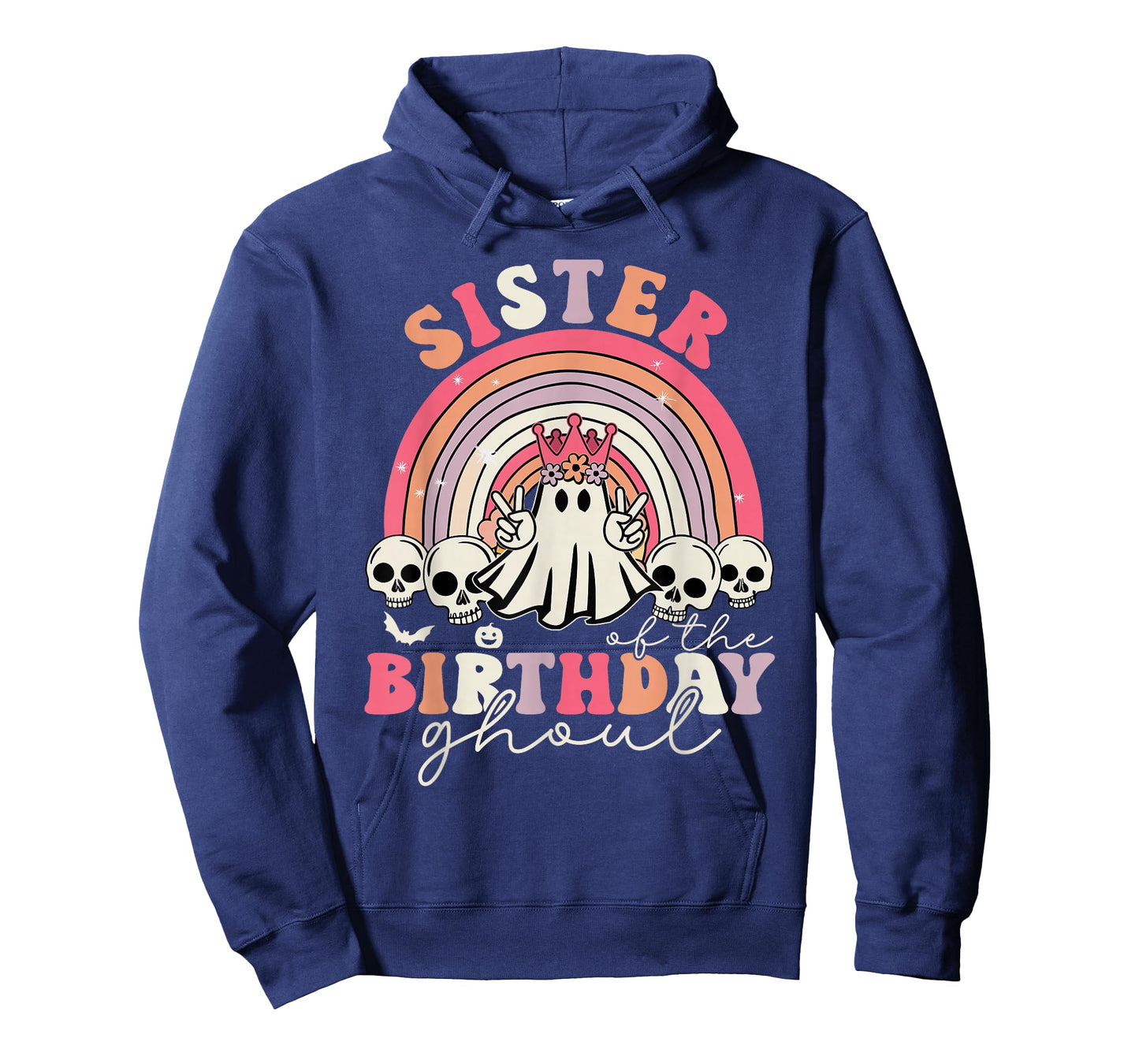 Sister Of The Birthday Ghoul Rainbow Ghost Halloween Bday T-Shirt