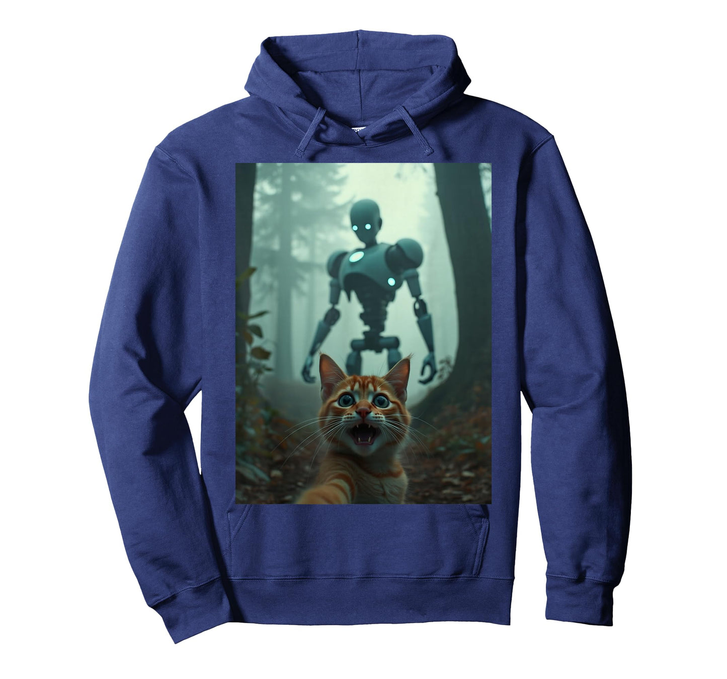 Cat Selfie With Robot Alien T-Shirt