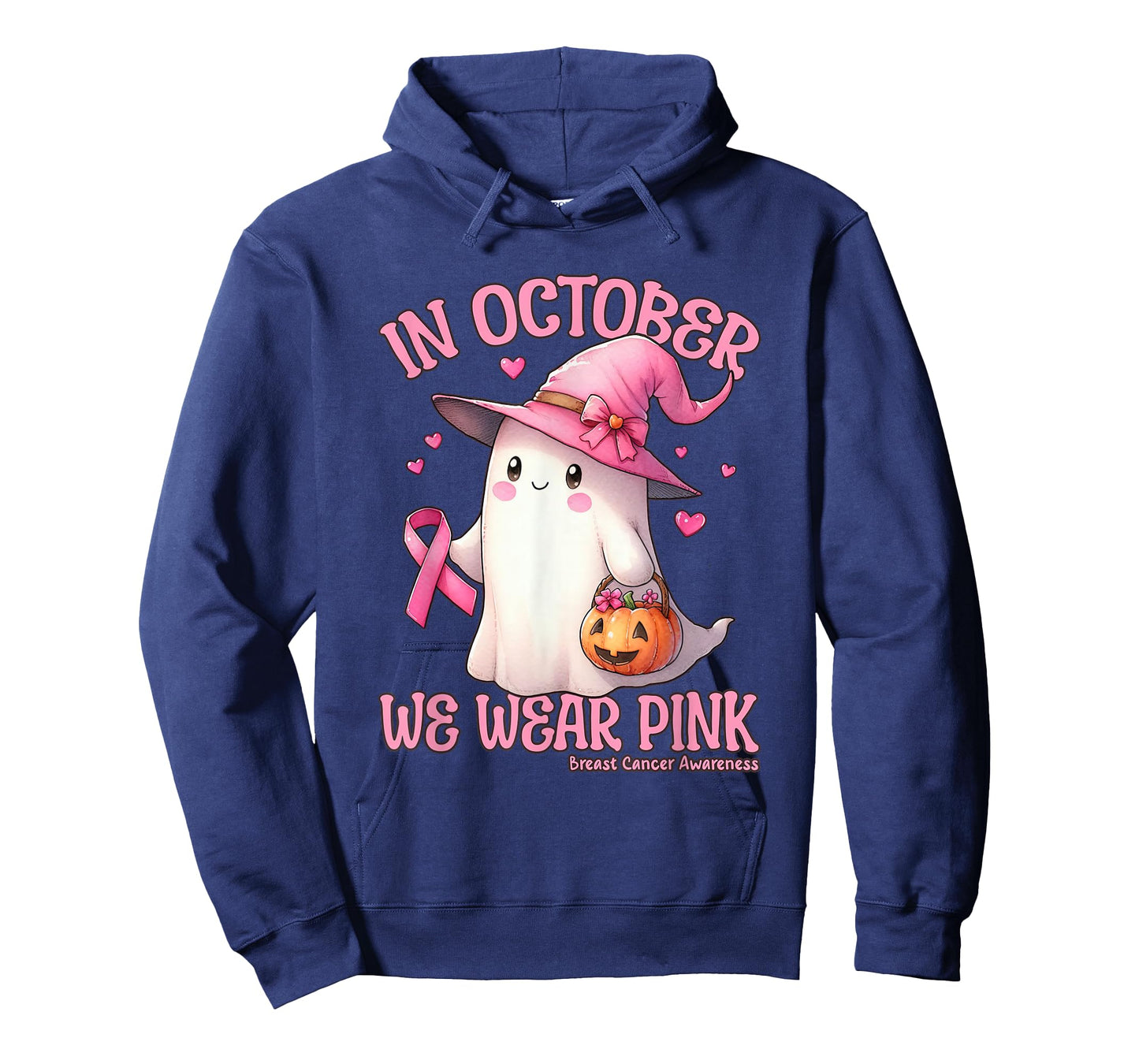 in October We Wear Pink Shirt Ghost Breast Cancer Awareness T-Shirt