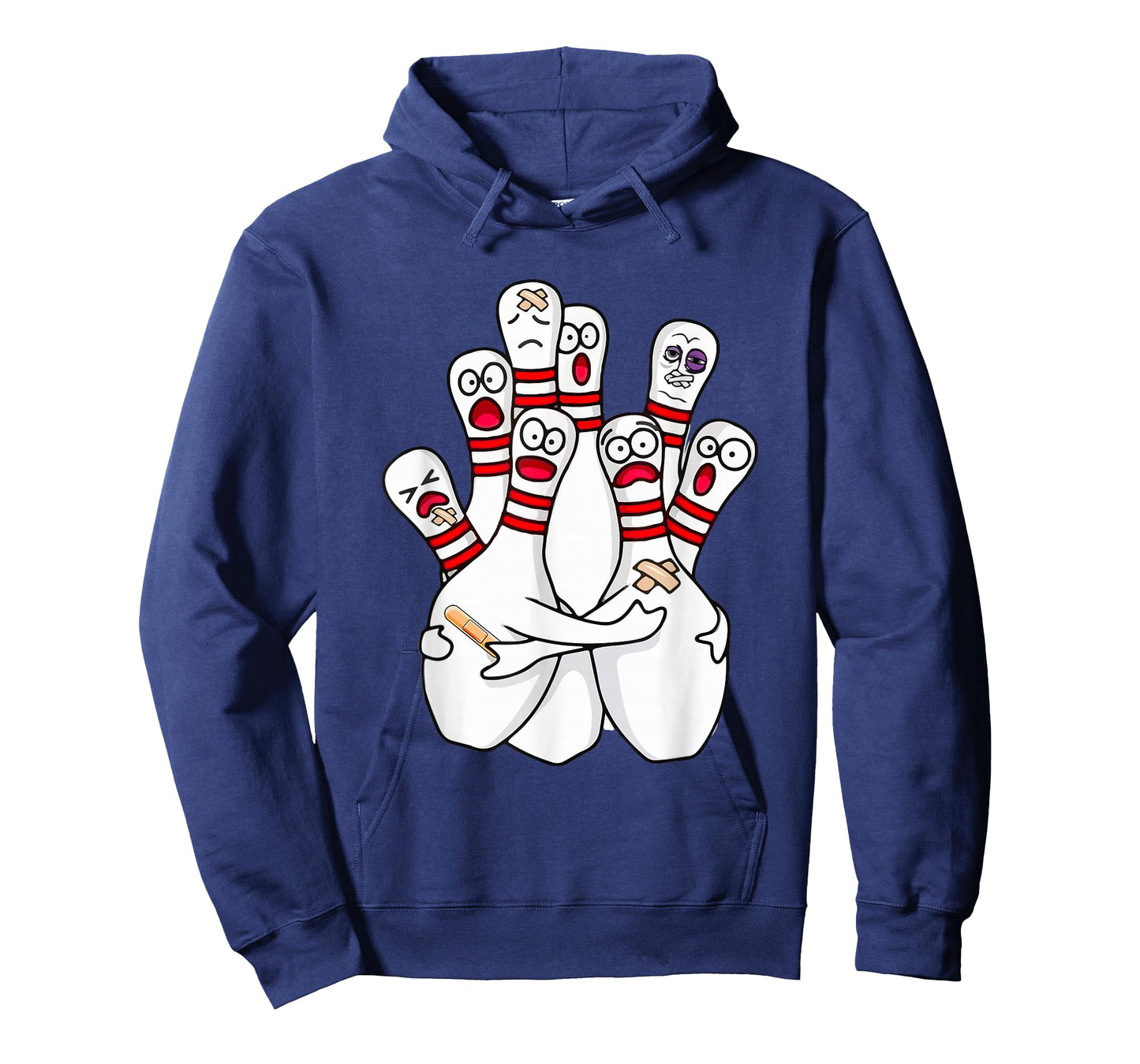 Cartoon Bowling Scared Bowling Pins Funny Sport Bowler T-Shirt