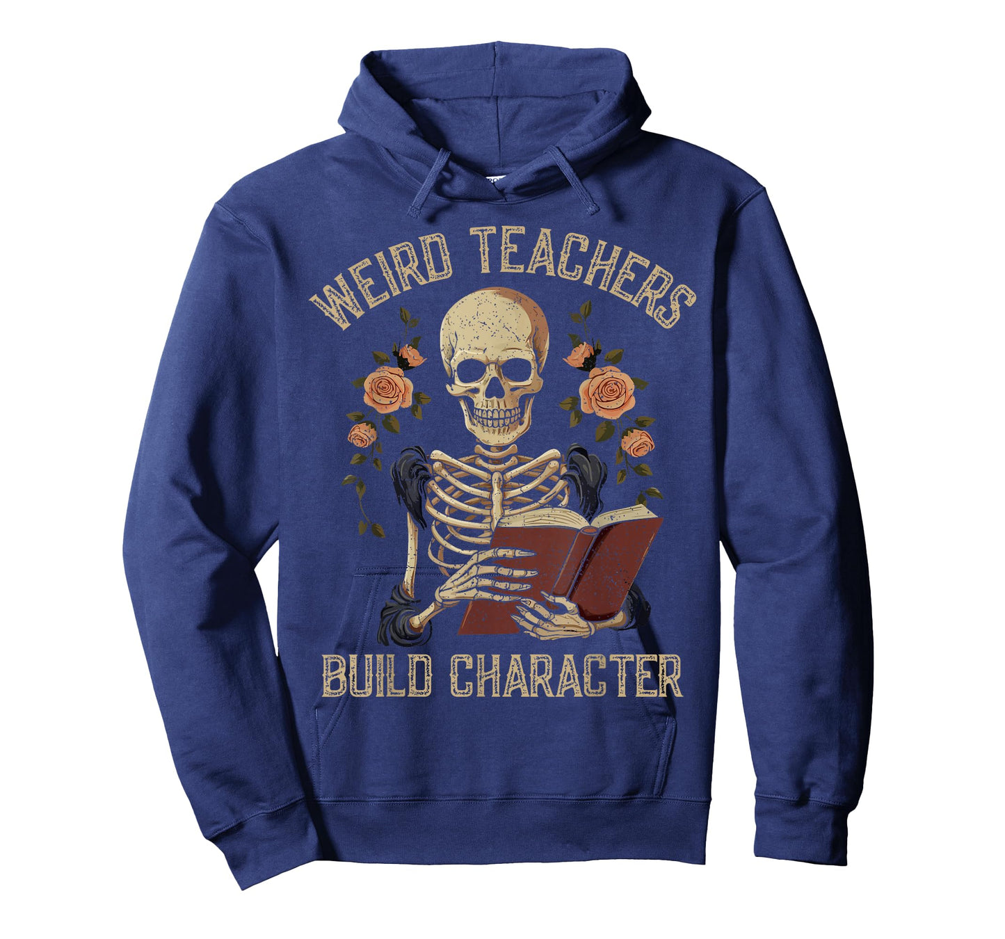 Weird Teachers Build Character Skeleton Book Halloween Women T-Shirt