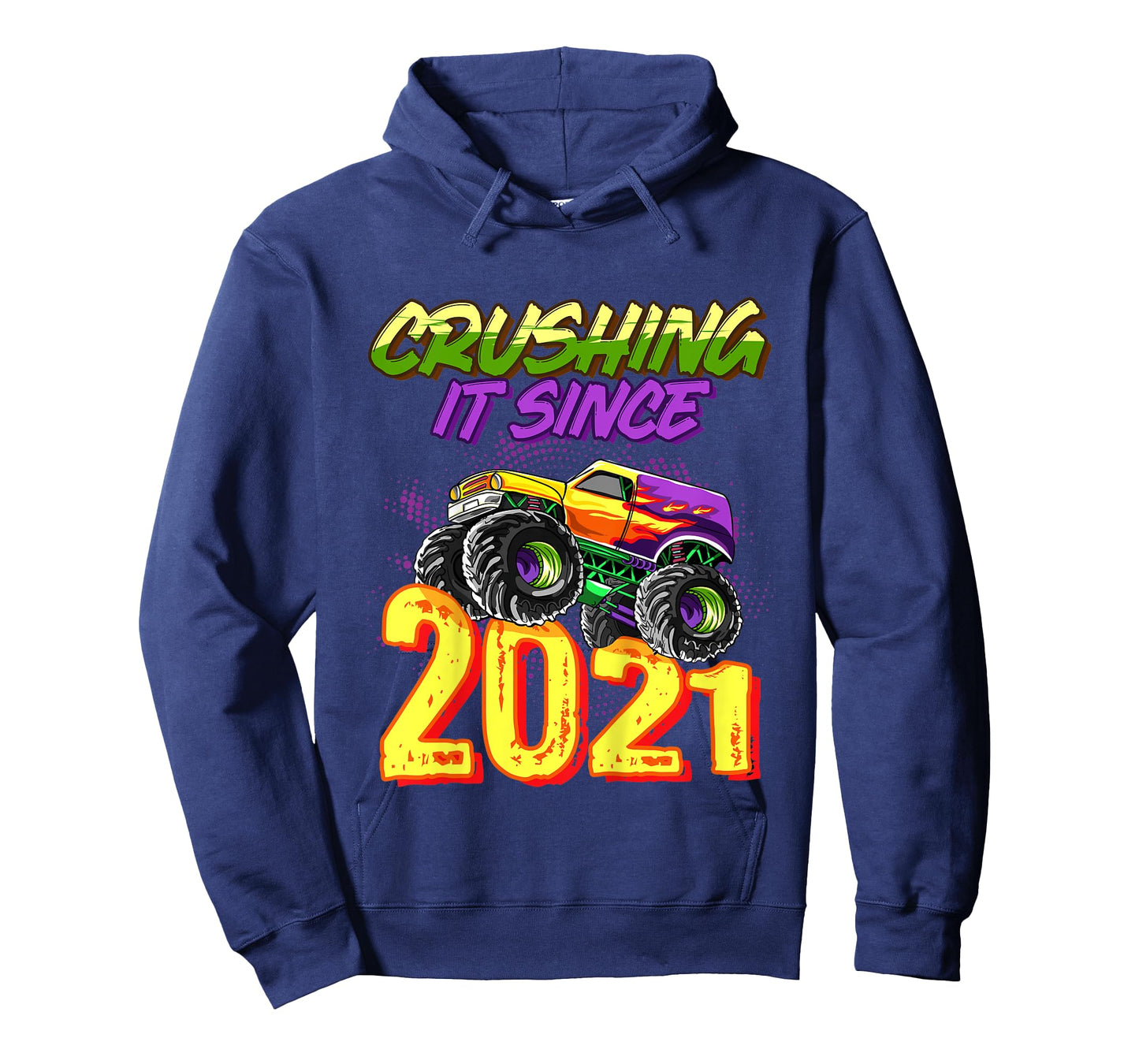 Kids Monster Truck Crushing It Since 2021 Kids Birthday Party T-Shirt