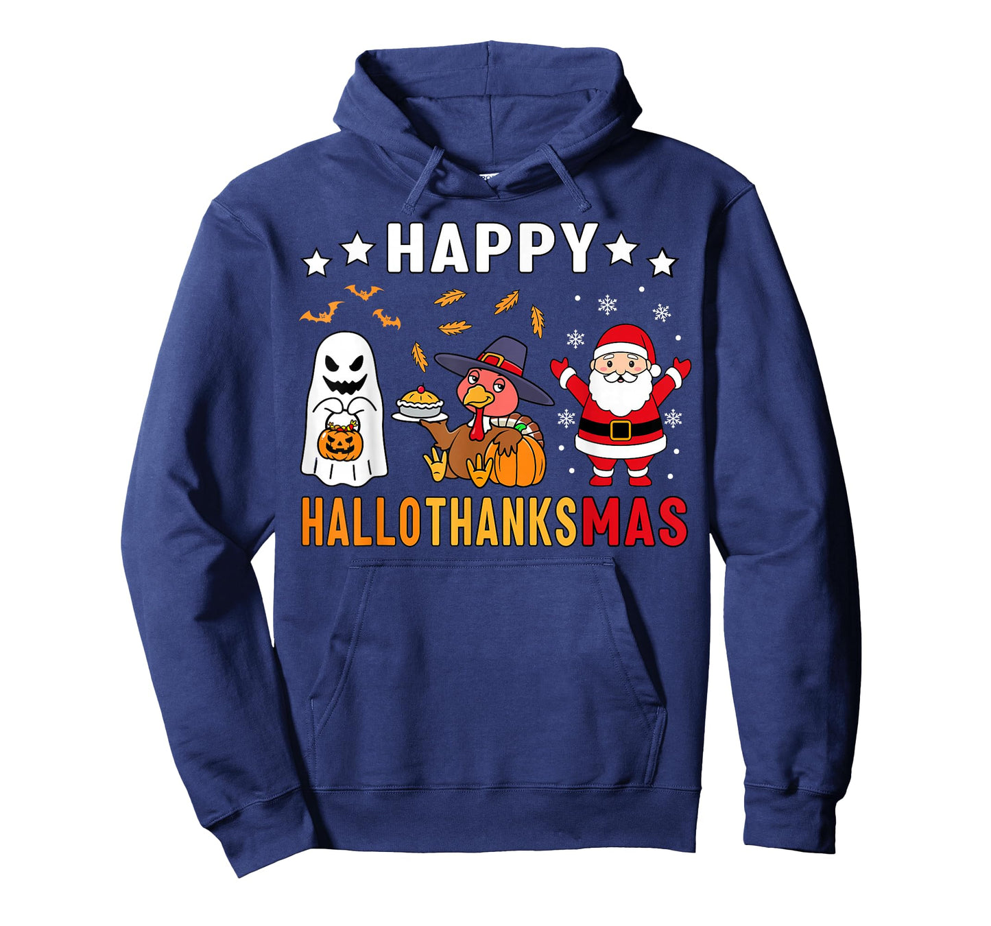 Happy Hallothanksmas Ghost Turkey Pumpkin Christmas Santa T-Shirt