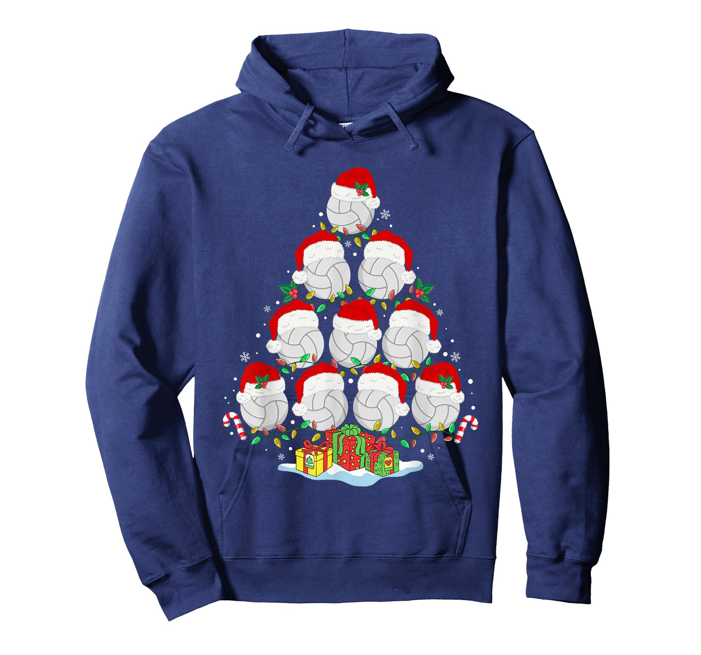 Volleyball Christmas Tree Lights Funny Xmas Girls Teen Women T-Shirt