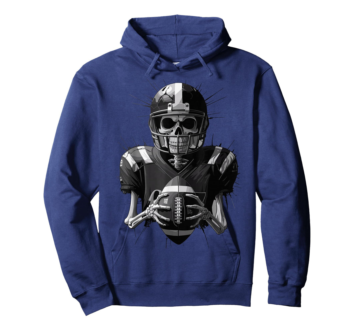 Halloween Skeleton Football Player Spooky Sports Graphic T-Shirt