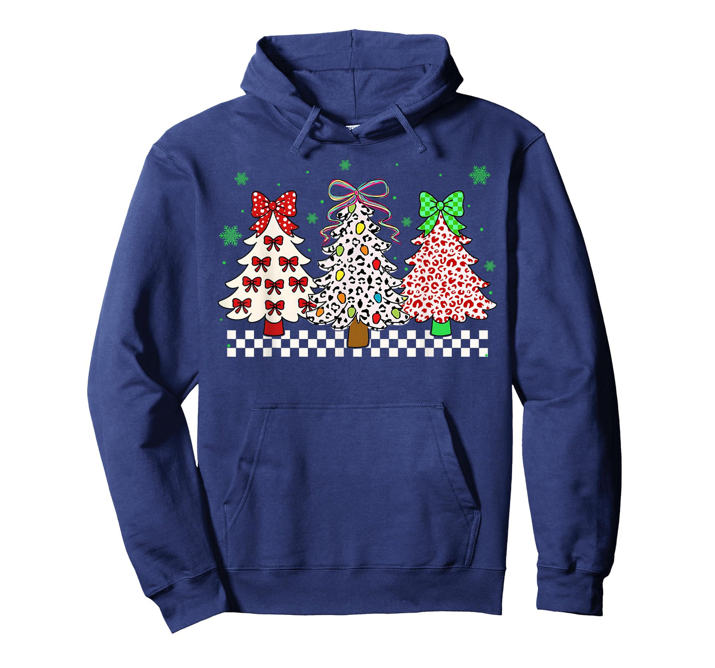 Coquette Bow Christmas Tree Leopard Cute Girly Xmas Colorful T-Shirt