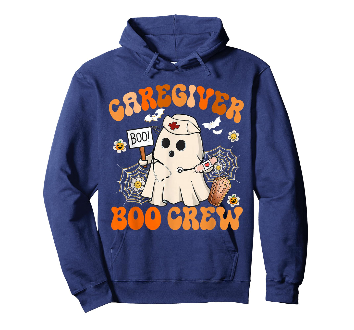 Caregiver Boo Crew Funny Ghost Halloween Costumes T-Shirt
