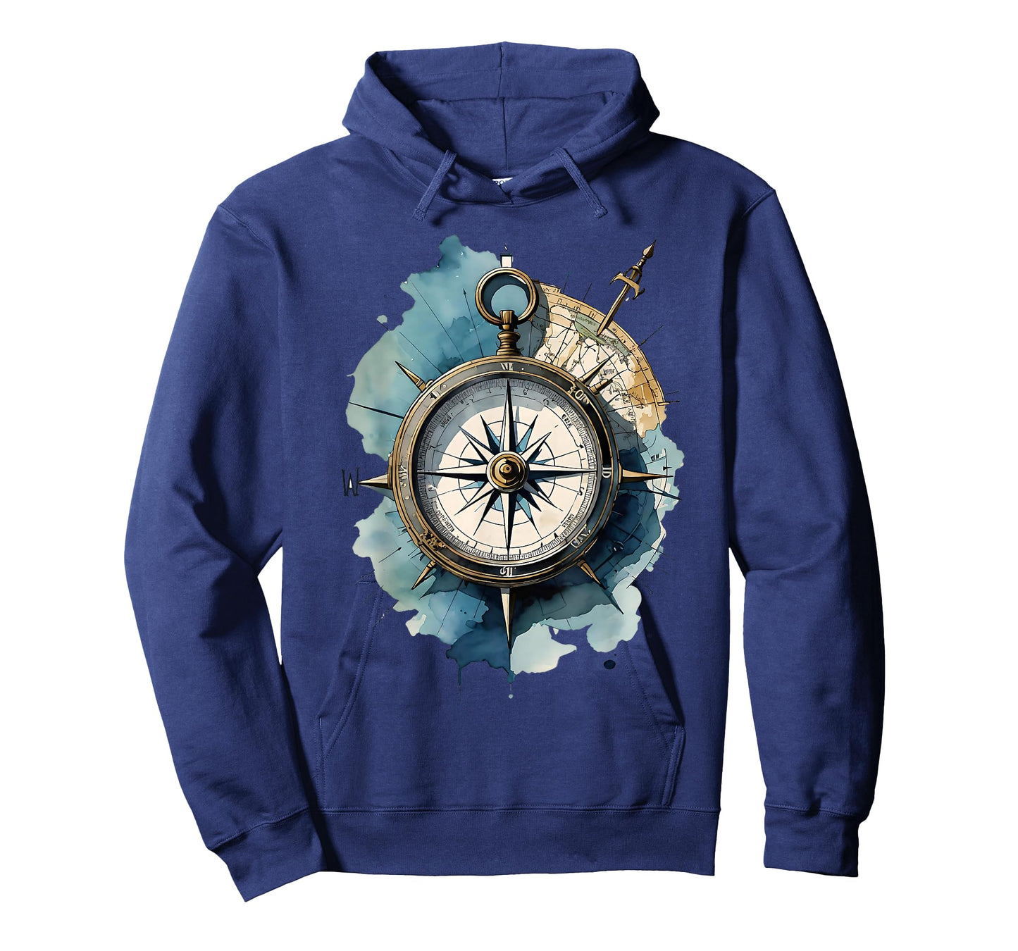 DachmanArts Nautical Compass T-Shirt - Unisex-Adults, Black, Small, Short Sleeve, Classic Fit, Polyester, Novelty T-Shirt