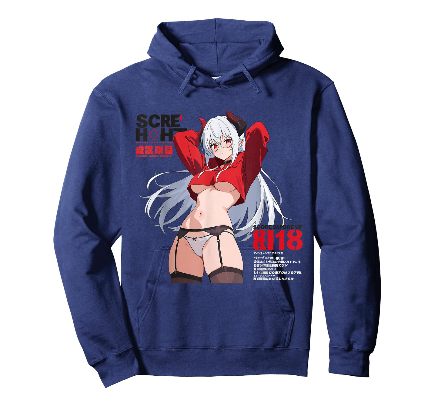 Waifu Sexy Anime Girl Glasses Horns Japanese Style T-Shirt