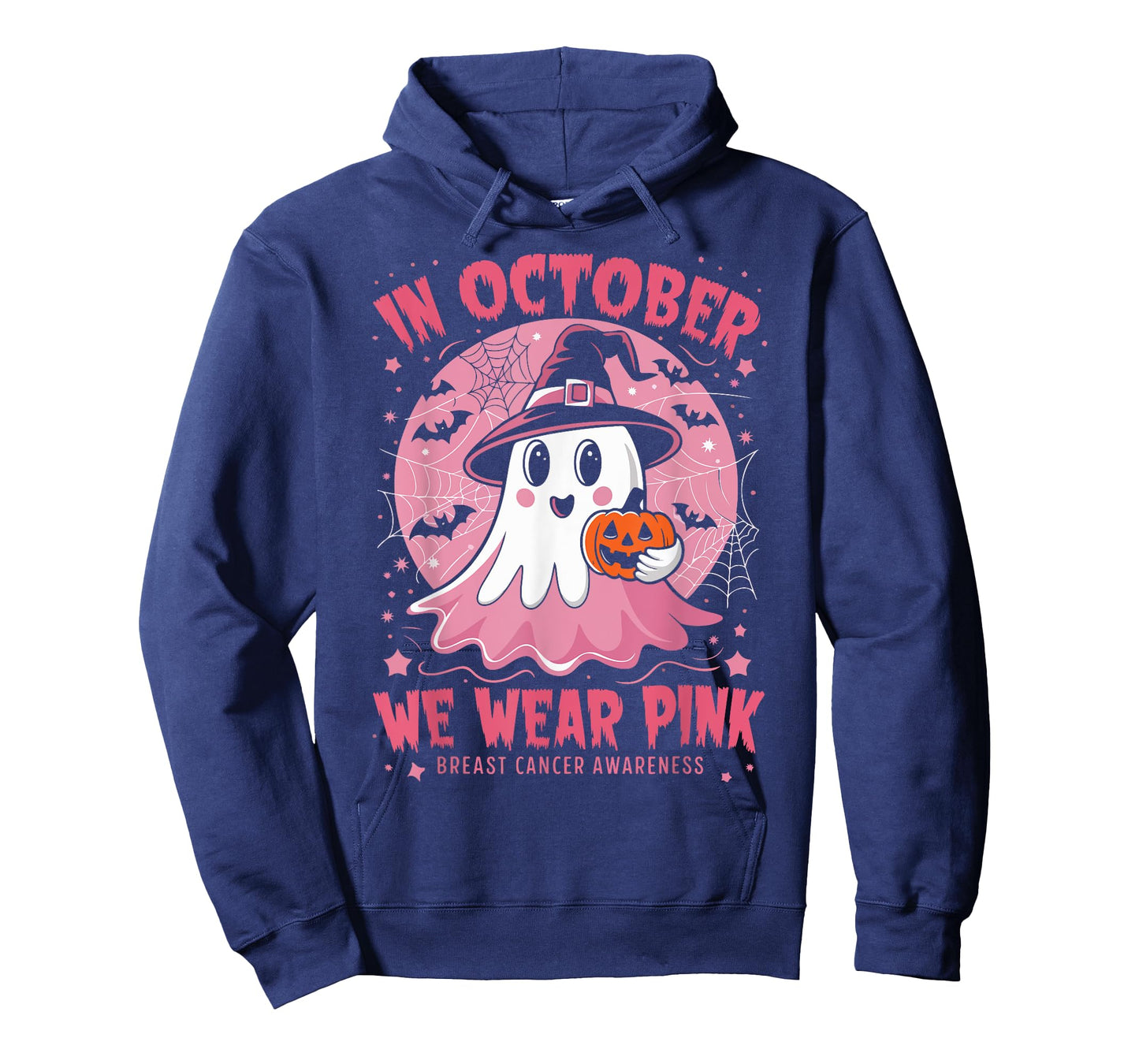 In October We Wear Pink Breast Cancer Awareness Women Ghost T-Shirt