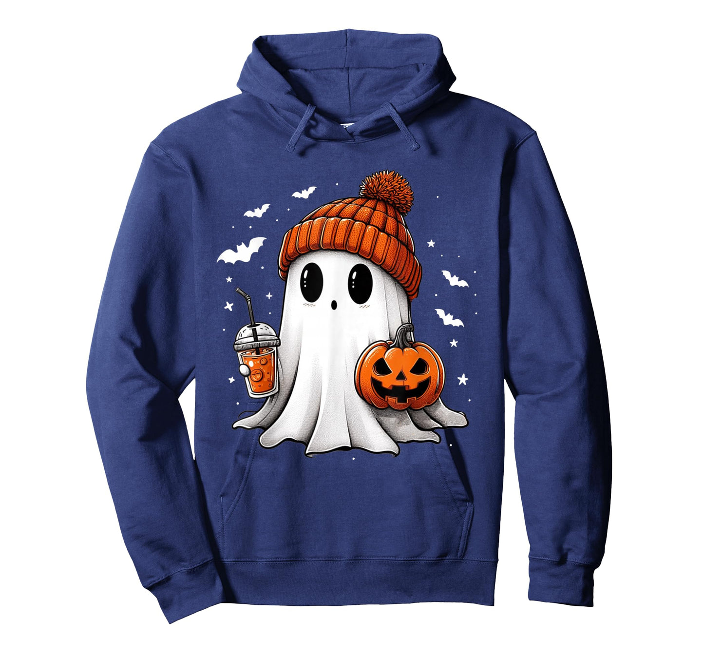 Cute Ghost Drinking Coffee Halloween Ghost Ice Coffee Womens T-Shirt