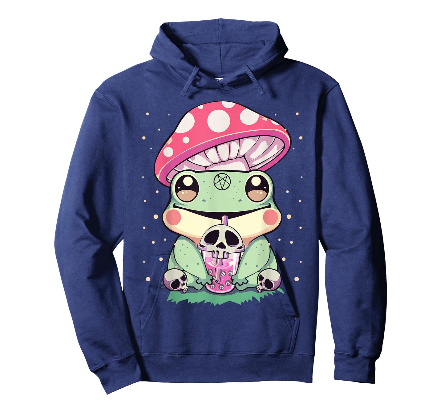Pastel Goth Kawaii Frog Boba Tea and Mushroom Frog T-Shirt