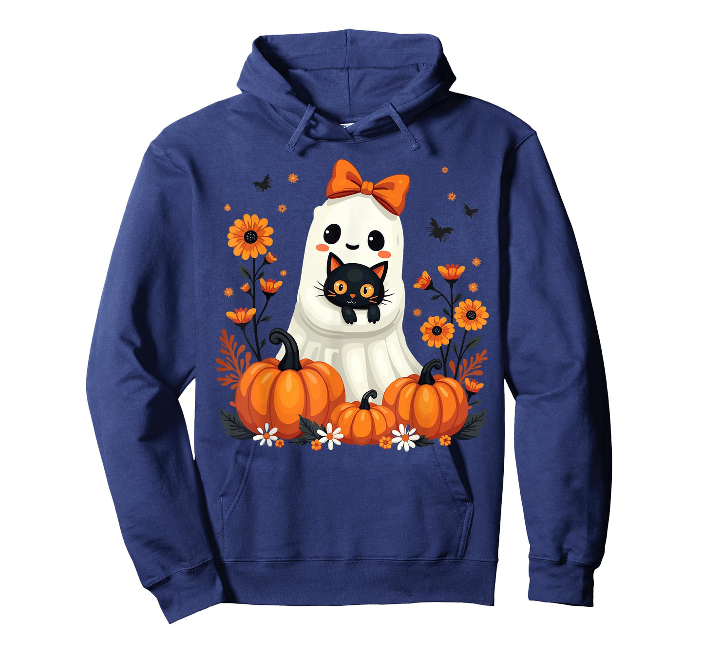 Halloween Ghost Holding Cat Vintage Spooky T-Shirt