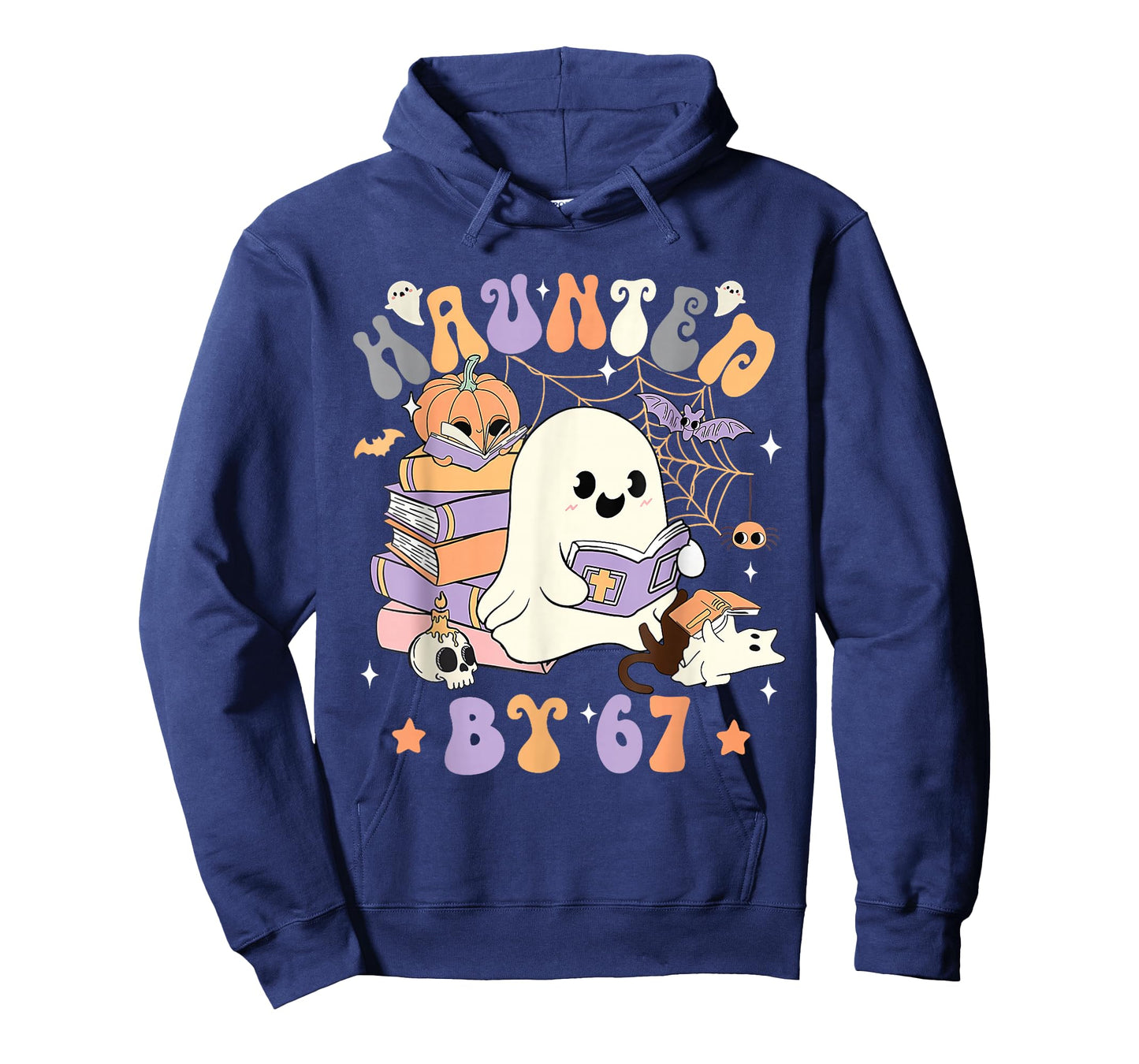 Funny Haunted by 67 - Boo Ghost Pumpkin Halloween Teacher T-Shirt